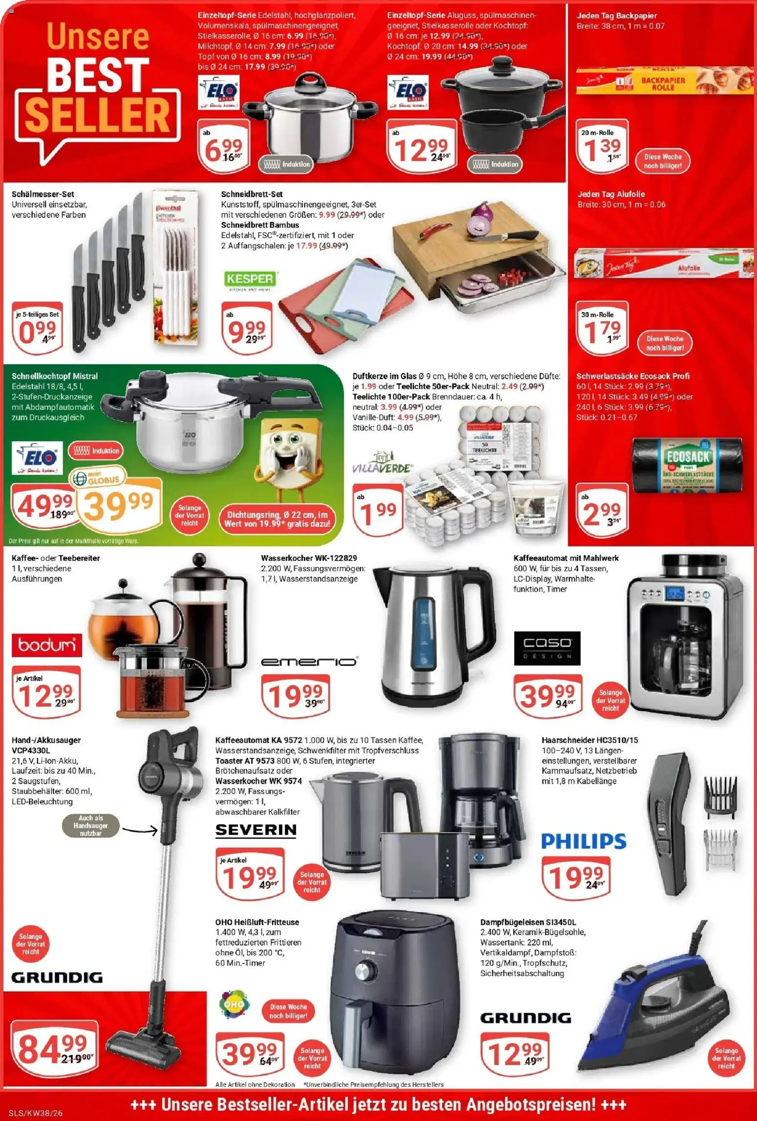 Globus Prospekt Saarlouis (ab 14.09.2026) » Angebote online | Seite: 22 | Produkte: Philips, Wasserkocher, Toaster, Heißluftfritteuse