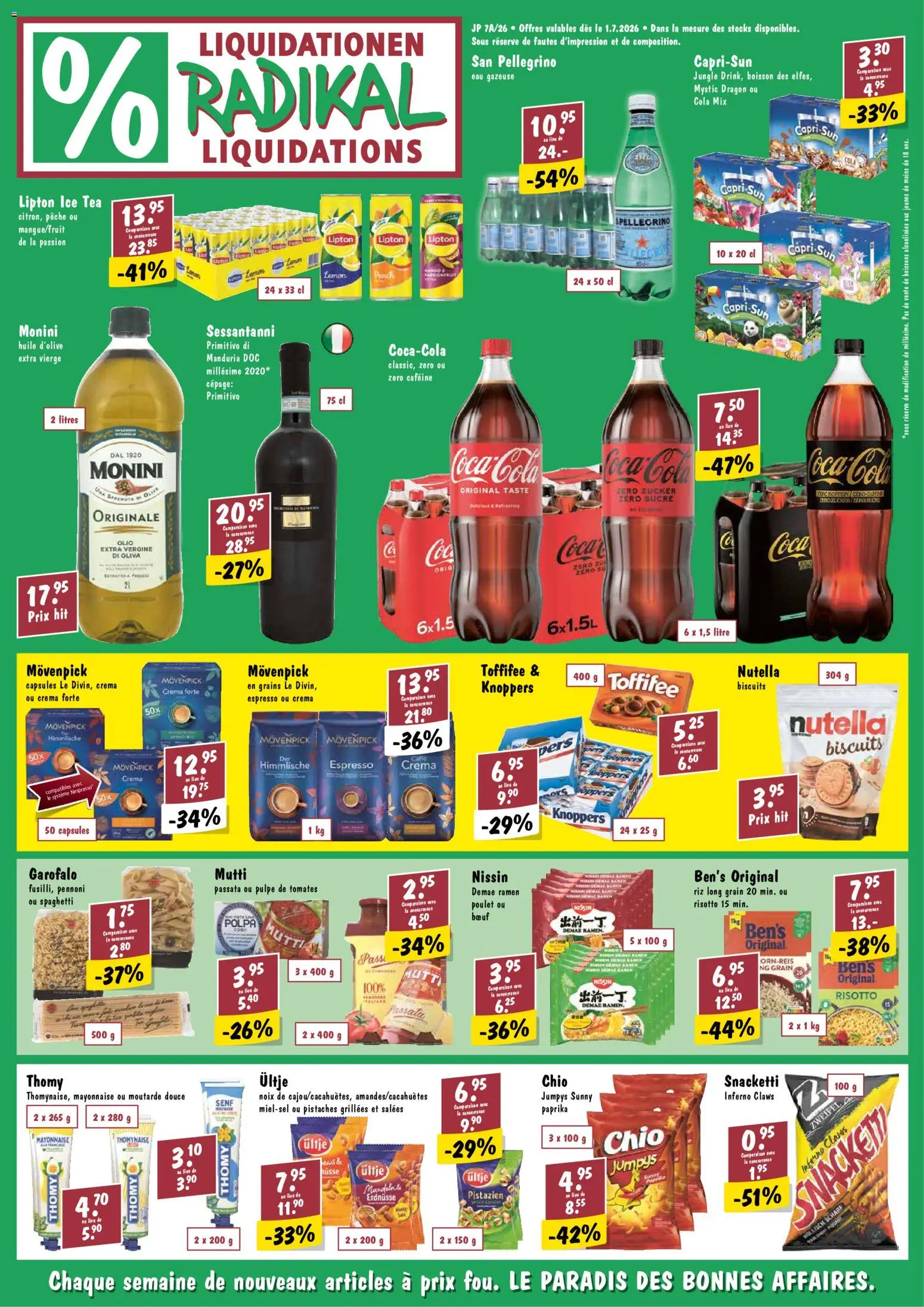 Radikal aktionen FR – gültig ab 01.07.2026 | Seite: 1 | Produkte: Erdnüsse, Spabad, Mango, Zucker