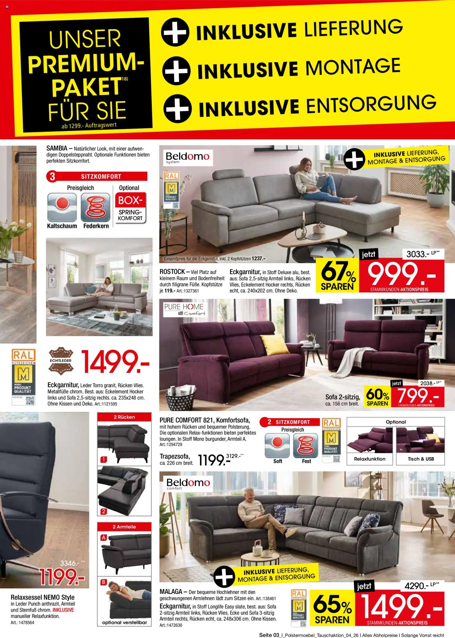 Zurbrüggen Polster tauschaktion – gültig ab 27.08.2026 | Seite: 3 | Produkte: USB, Hocker, Relaxsessel, Tisch