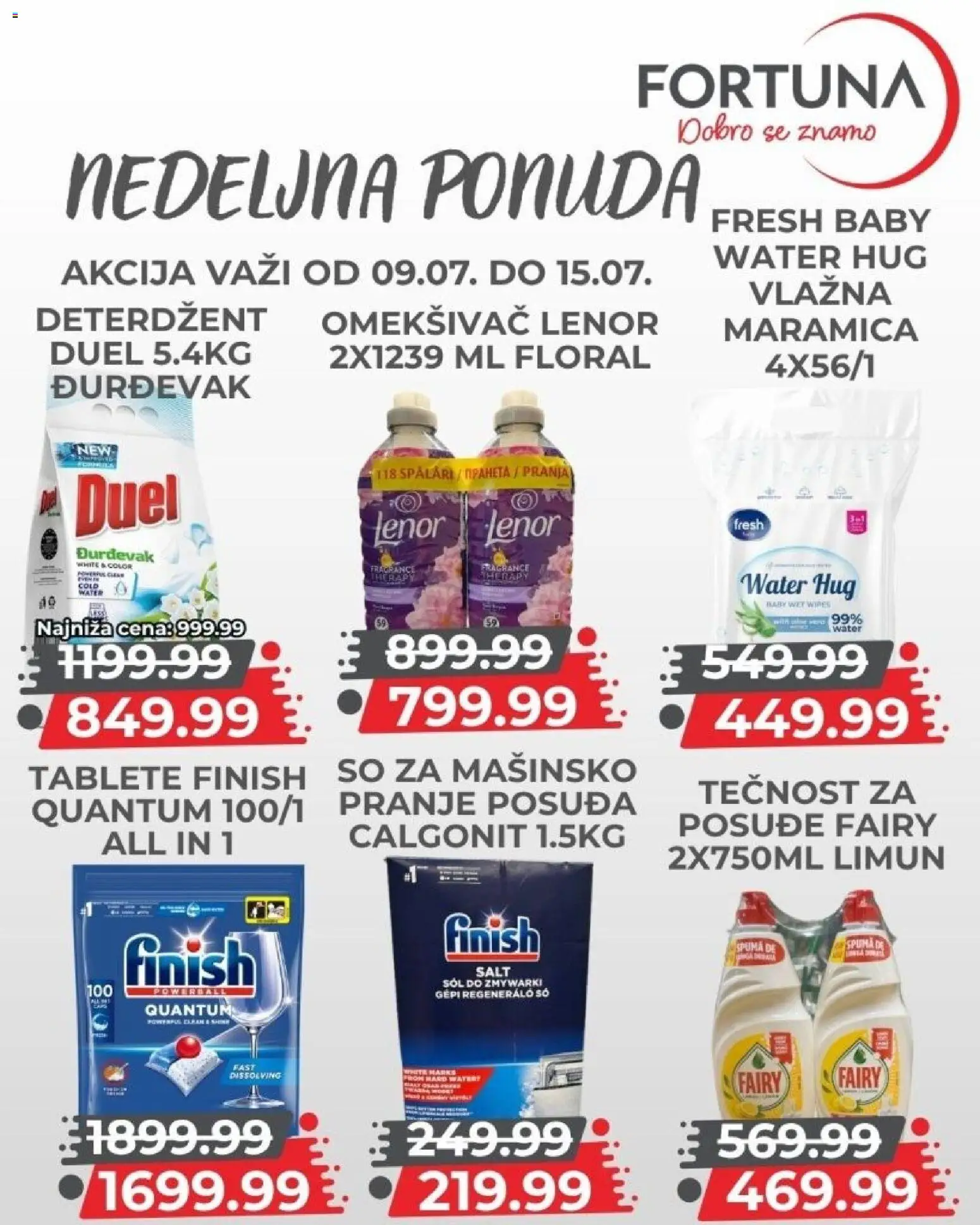 Fortuna Market katalog - važi od 09.07.2026 | Strana: 10 | Proizvode: Lenor, Finish, So, Limun