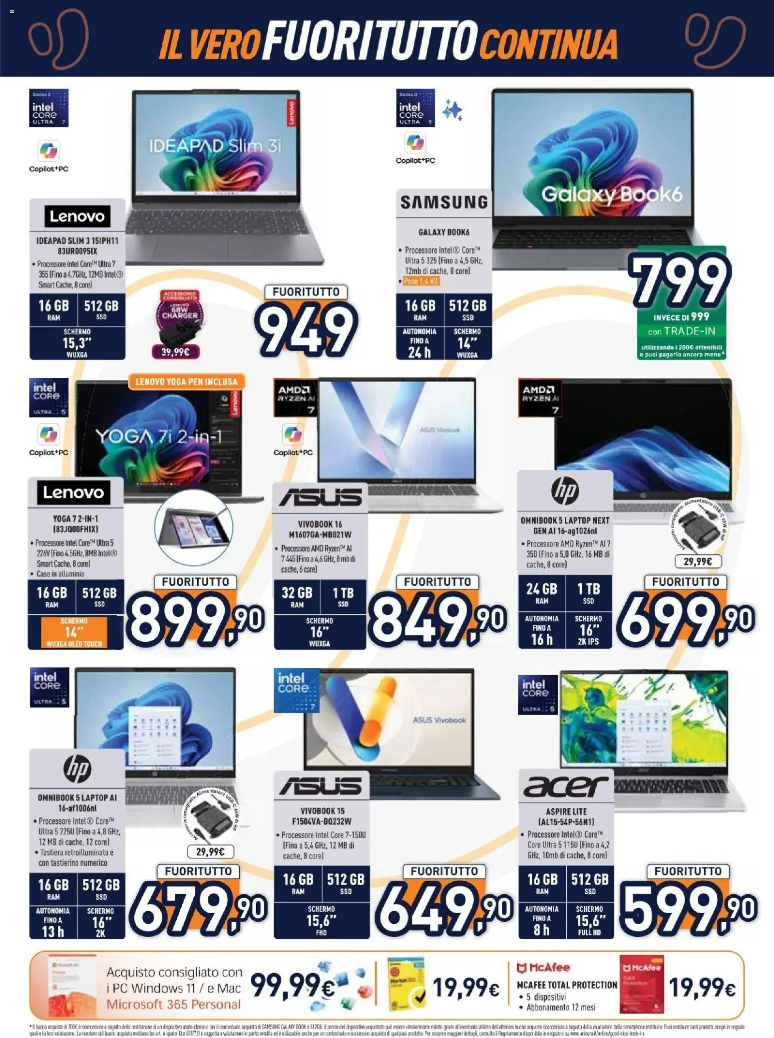 Volantino Unieuro del 10/08/2026 | Pagina: 11 | Prodotti: PC, Tastiera, Alluminio, Samsung