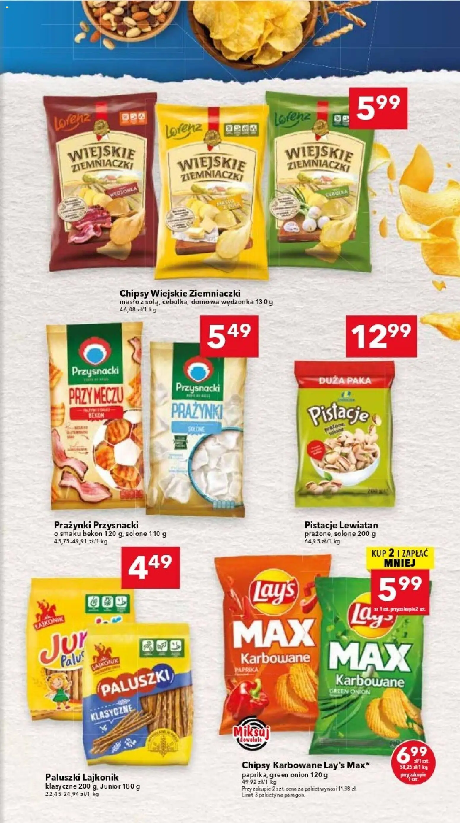 Lewiatan gazetka - Katowice od 02.06.2026 | Strona: 13 | Produkty: Chipsy, Bekon, Paluszki, Masło