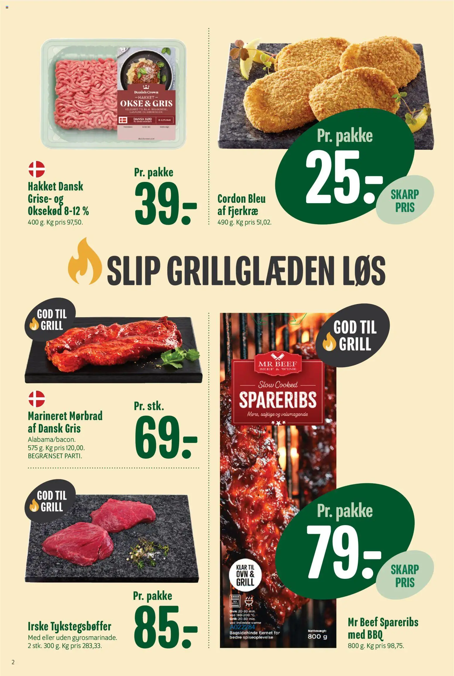 Min Købmand tilbudsavis – gyldig fra 17/07/2026 | Side: 2 | Produkter: Spareribs, Lasagne, Ovn, Grill