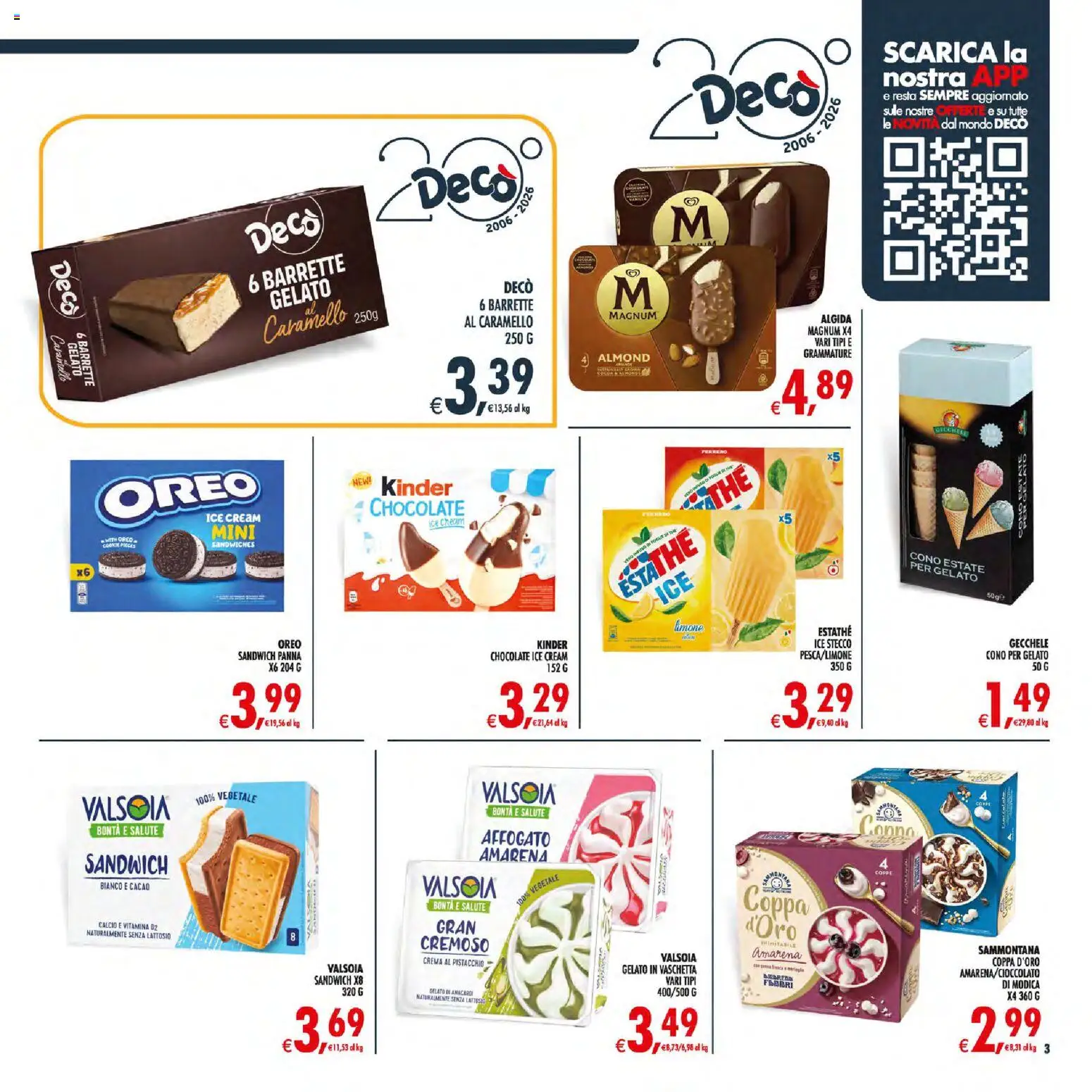 Volantino Decò del 21/07/2026 | Pagina: 3 | Prodotti: Panna, Gelato, Cacao, Amarena