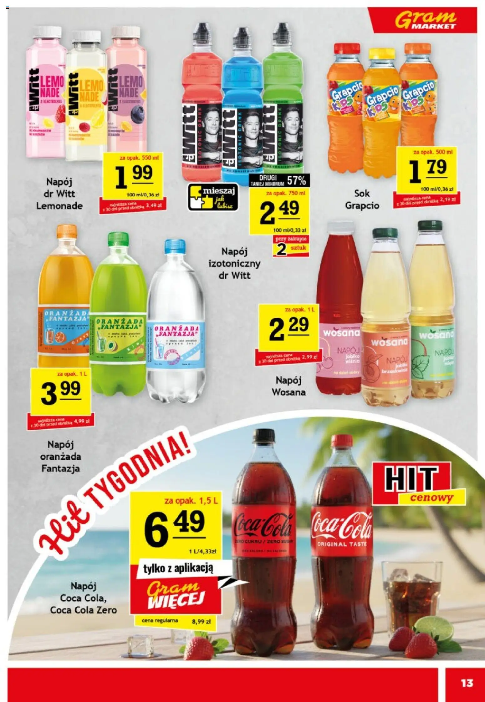 Gram Market gazetka od 29.07.2026 | Strona: 13 | Produkty: Coca Cola zero, Coca cola