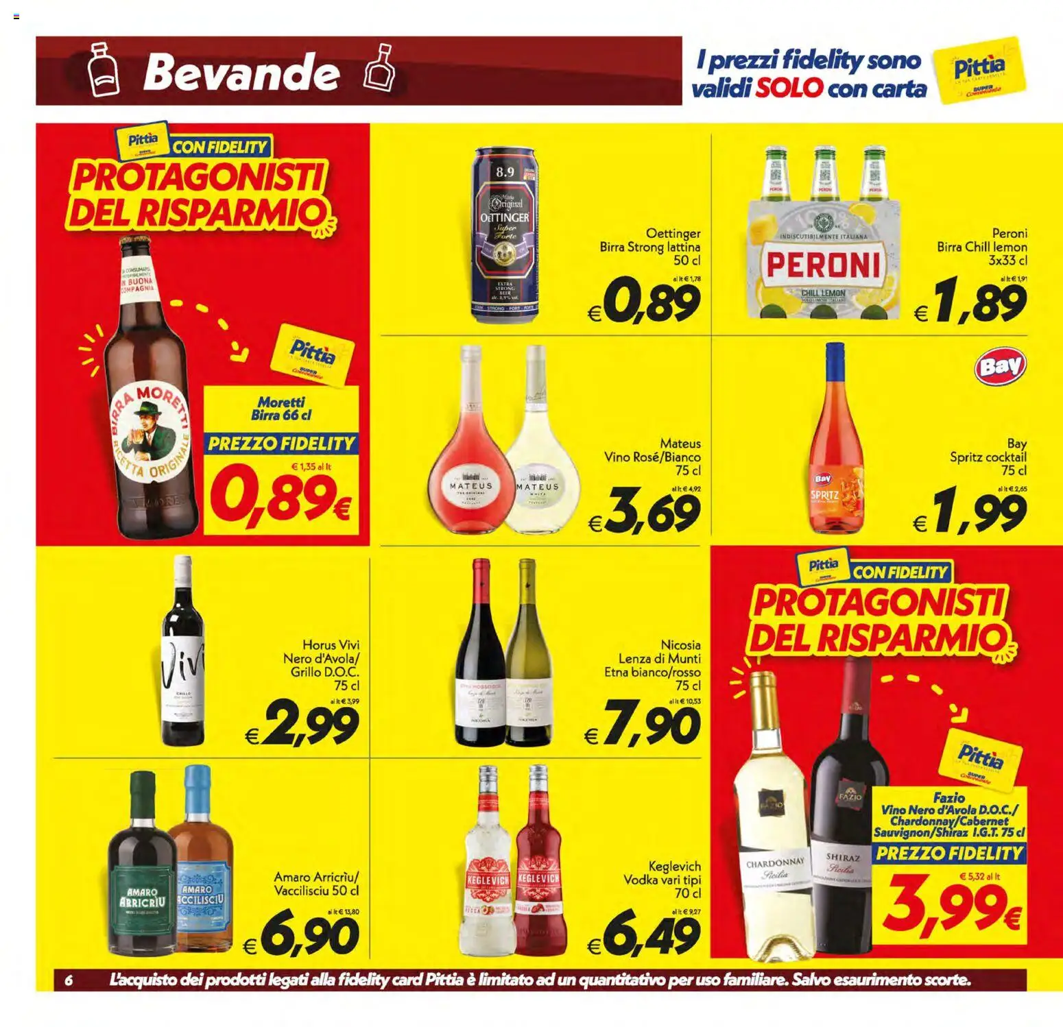 Volantino SuperConveniente del 30/06/2026 | Pagina: 6 | Prodotti: Birra, Vodka, Vino, Amaro