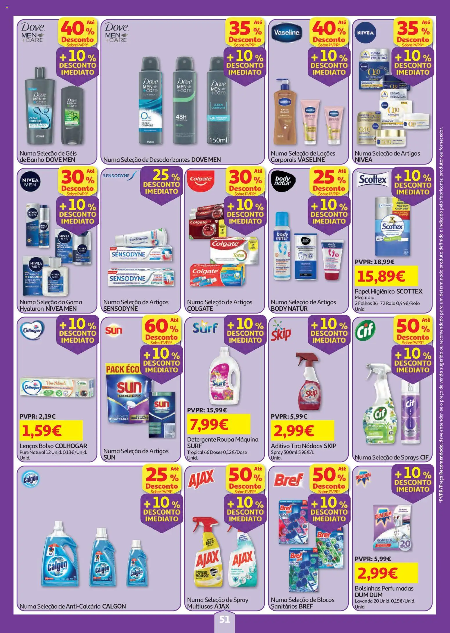 Auchan folheto │ válido de 23/07/2026 | Página: 51 | Produtos: Papel higiénico, Detergente, Banho