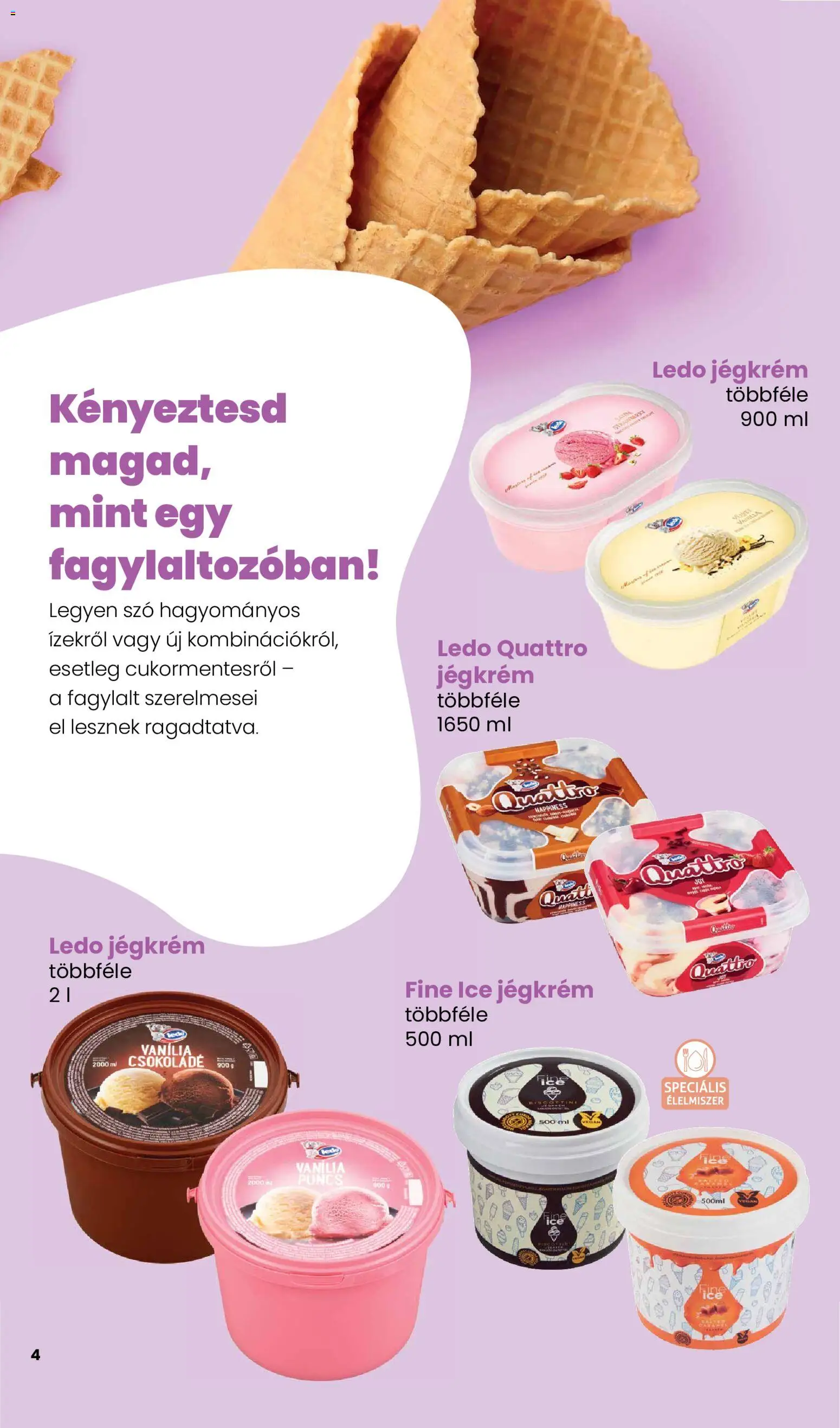 Interspar akciós ujság - amely érvényes a következő dátumtól: 2026.05.14. | Oldal: 4 | Termékek: Fagylalt, Vanília, Csokoládé, Jégkrém