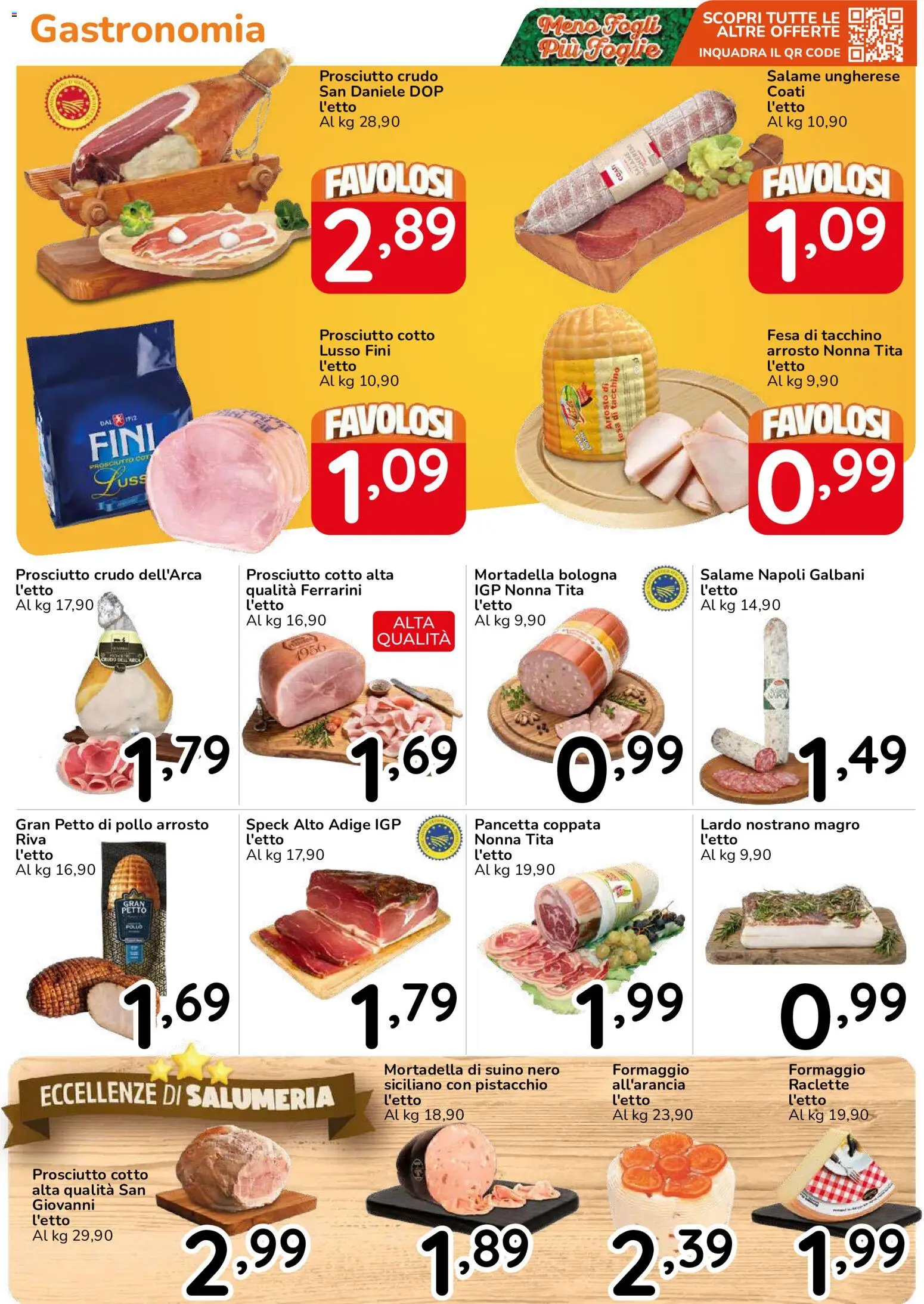 Volantino Famila del 30/09/2026 | Pagina: 4 | Prodotti: Speck, Prosciutto Cotto, Formaggio, Prosciutto