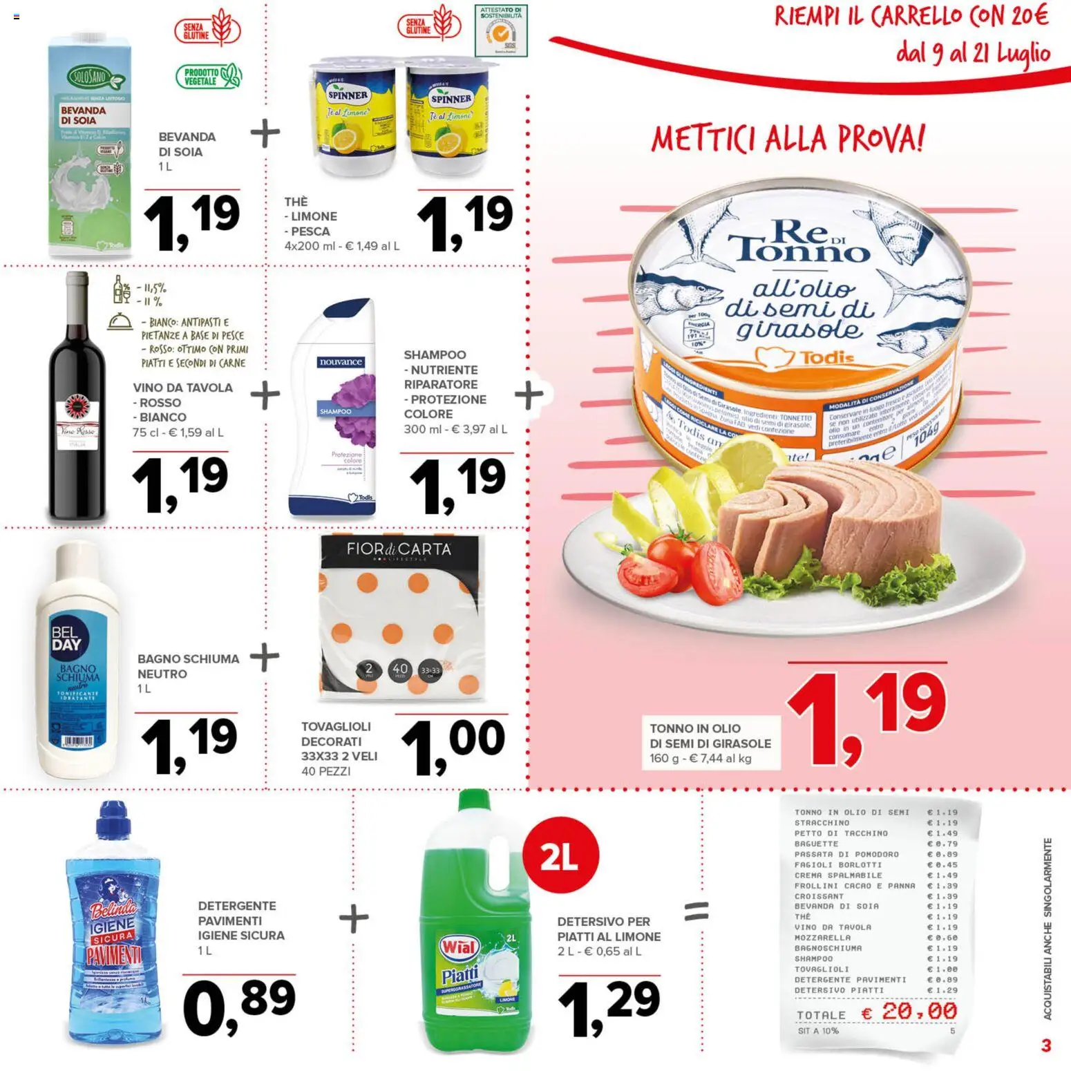 Volantino Todis del 09/07/2026 | Pagina: 3 | Prodotti: Tacchino, Limone, Pesca, Vino rosso