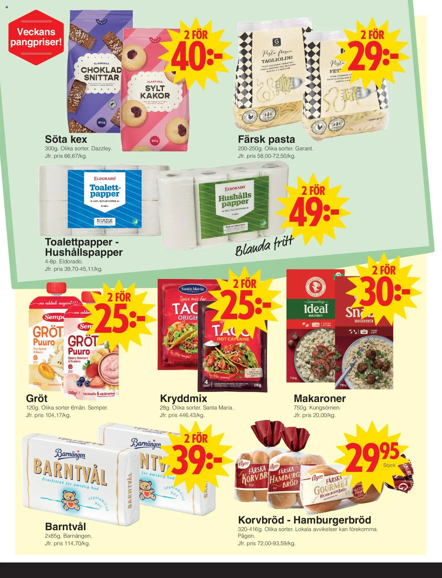 Matöppet reklamblad aktuell från 26/10/2026 | Sida: 2 | Produkter: Toalettpapper, Hushållspapper, Hamburgerbröd, Papper