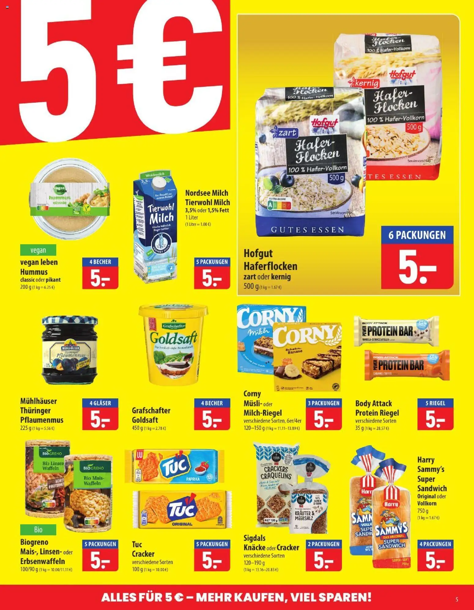 Famila Prospekt – gültig ab 06.07.2026 | Seite: 5 | Produkte: Musli, Waffeln, Paprika, Flocken
