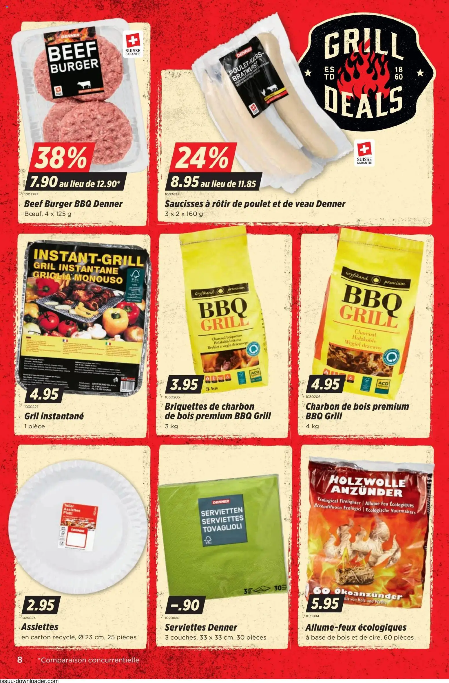 Denner aktionen FR – gültig ab 09.04.2026 | Seite: 8 | Produkte: Burger, Grill