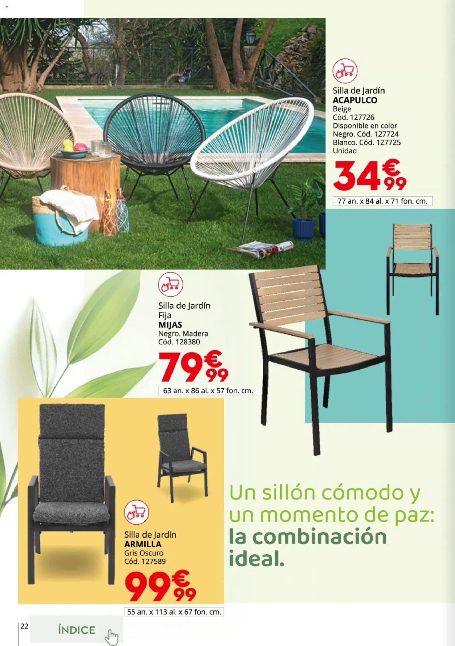 Conforama Guía Jardín 2026 │ válido desde el 19.03.2026 | Página: 22 | Productos: Sillón, Silla