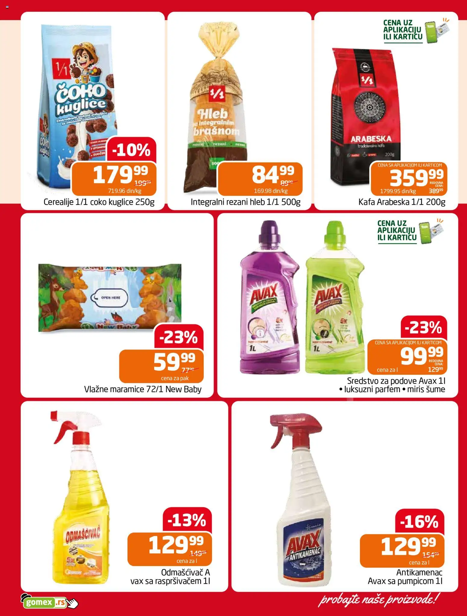 Gomex katalog - važi od 19.08.2026 | Strana: 25 | Proizvode: Maramice, Miris, Hleb, Vlažne maramice