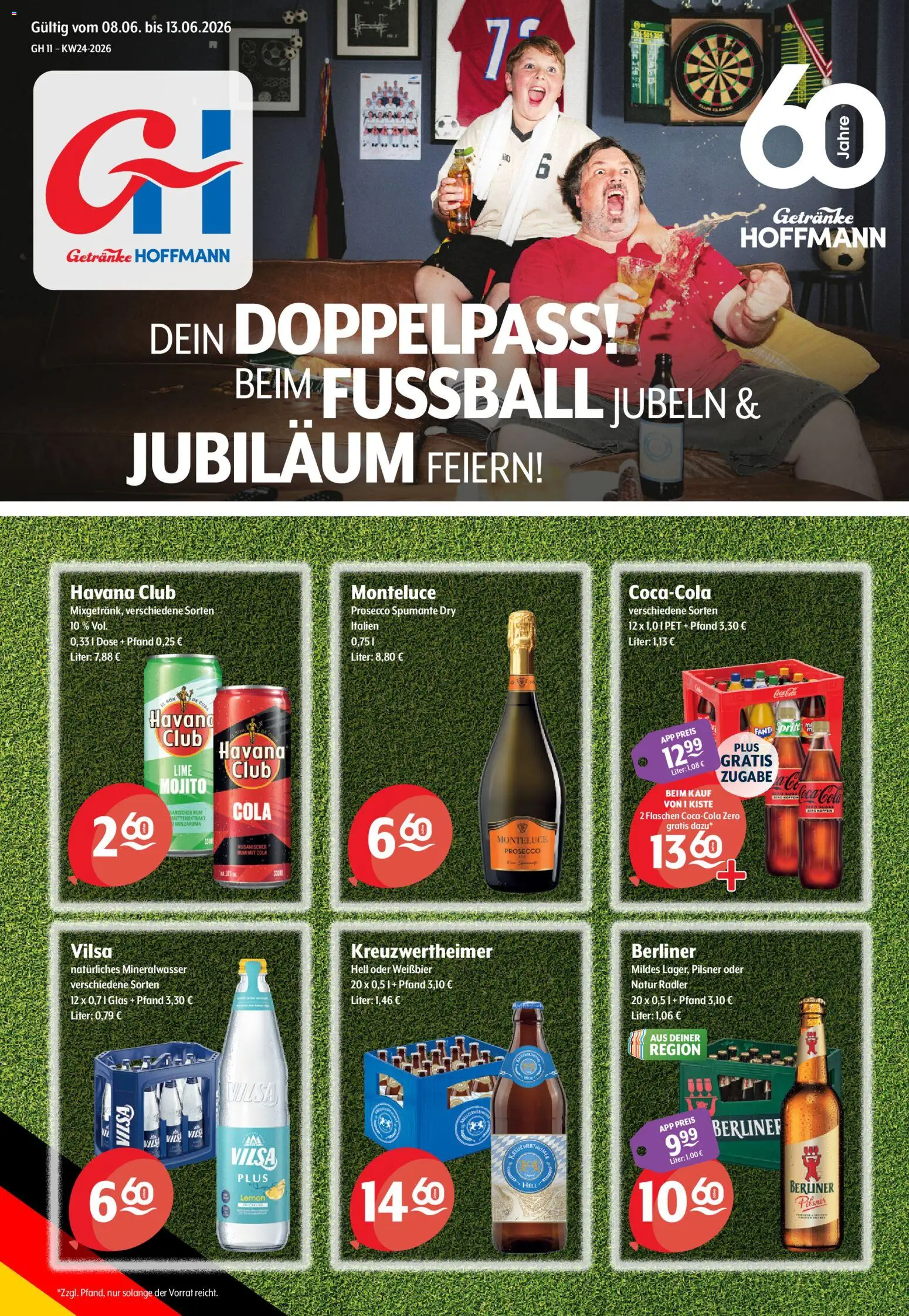 Trink und Spare Prospekt – gültig ab 08.06.2026 | Seite: 1 | Produkte: Berliner, Cola, Weißbier, Radler