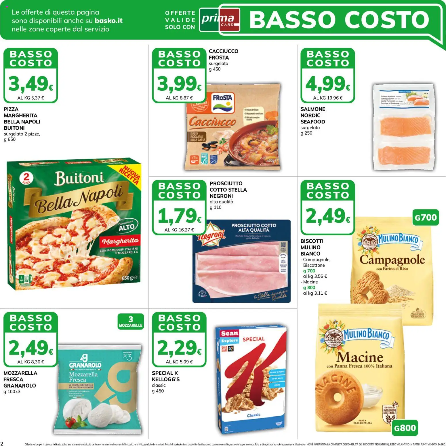 Volantino Basko del 14/07/2026 | Pagina: 2 | Prodotti: Salmone, Biscotti, Prosciutto, Farina