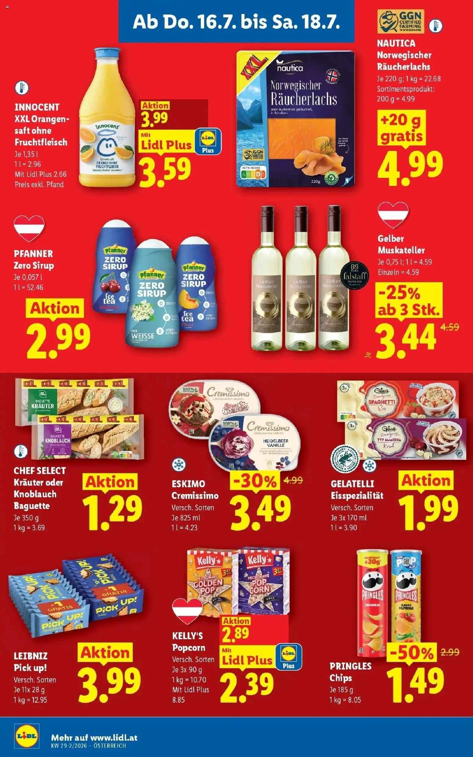 Lidl Flugblatt - Wien, Langenzersdorf, Zwettl gültig ab 16.07.2026 | Seite: 10 | Produkte: Chips, Zucker, Knoblauch, Saft