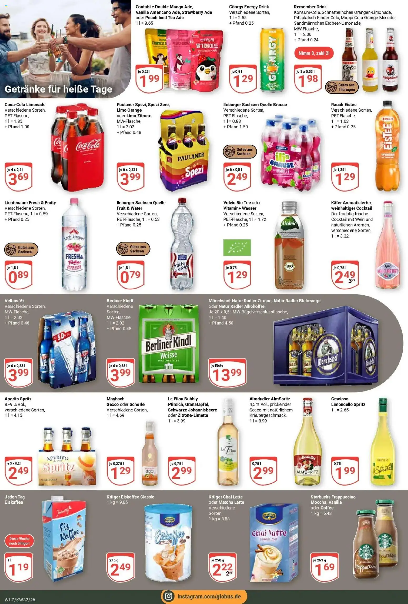 Globus Prospekt Weischlitz (ab 03.08.2026) » Angebote online | Seite: 16 | Produkte: Le filou, Energy, Starbucks, Volvic