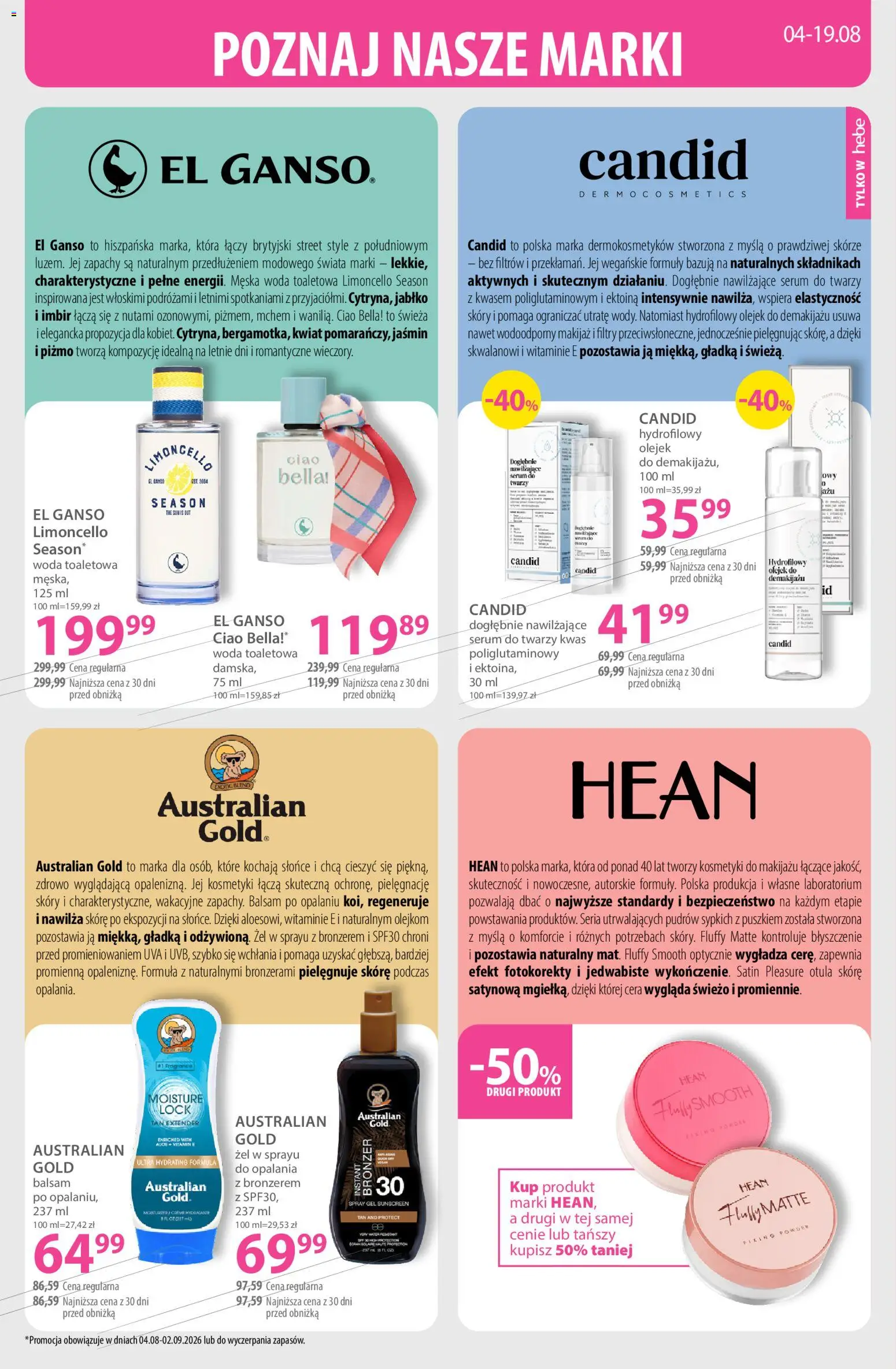 Hebe gazetka od 04.08.2026 | Strona: 10 | Produkty: Imbir, Bronzer, Woda, Serum do twarzy