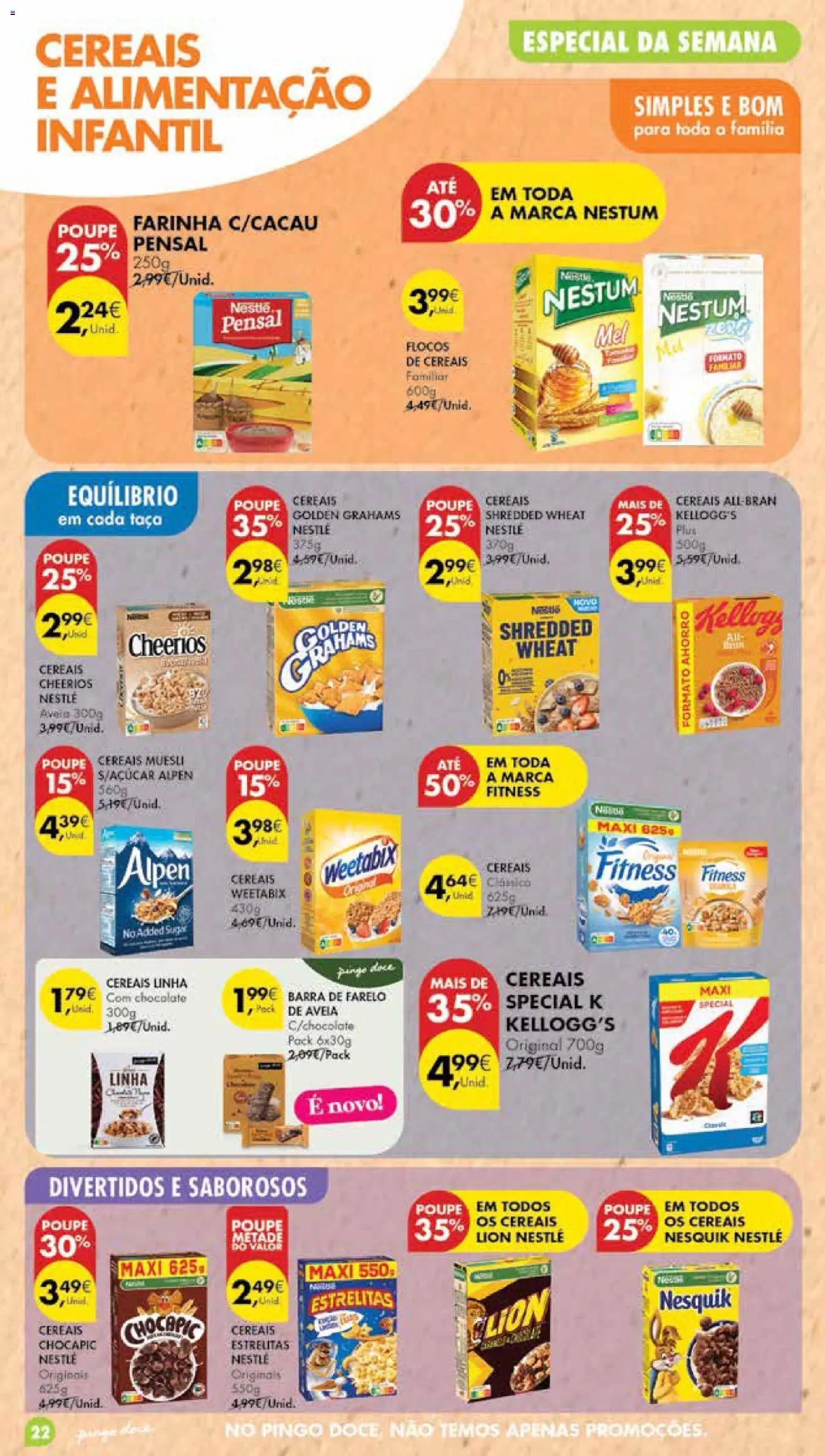 Pingo Doce Poupe Esta Semana Madeira │ válido de 08/09/2026 | Página: 22 | Produtos: Aveia, Weetabix, Chocolate, Cereais