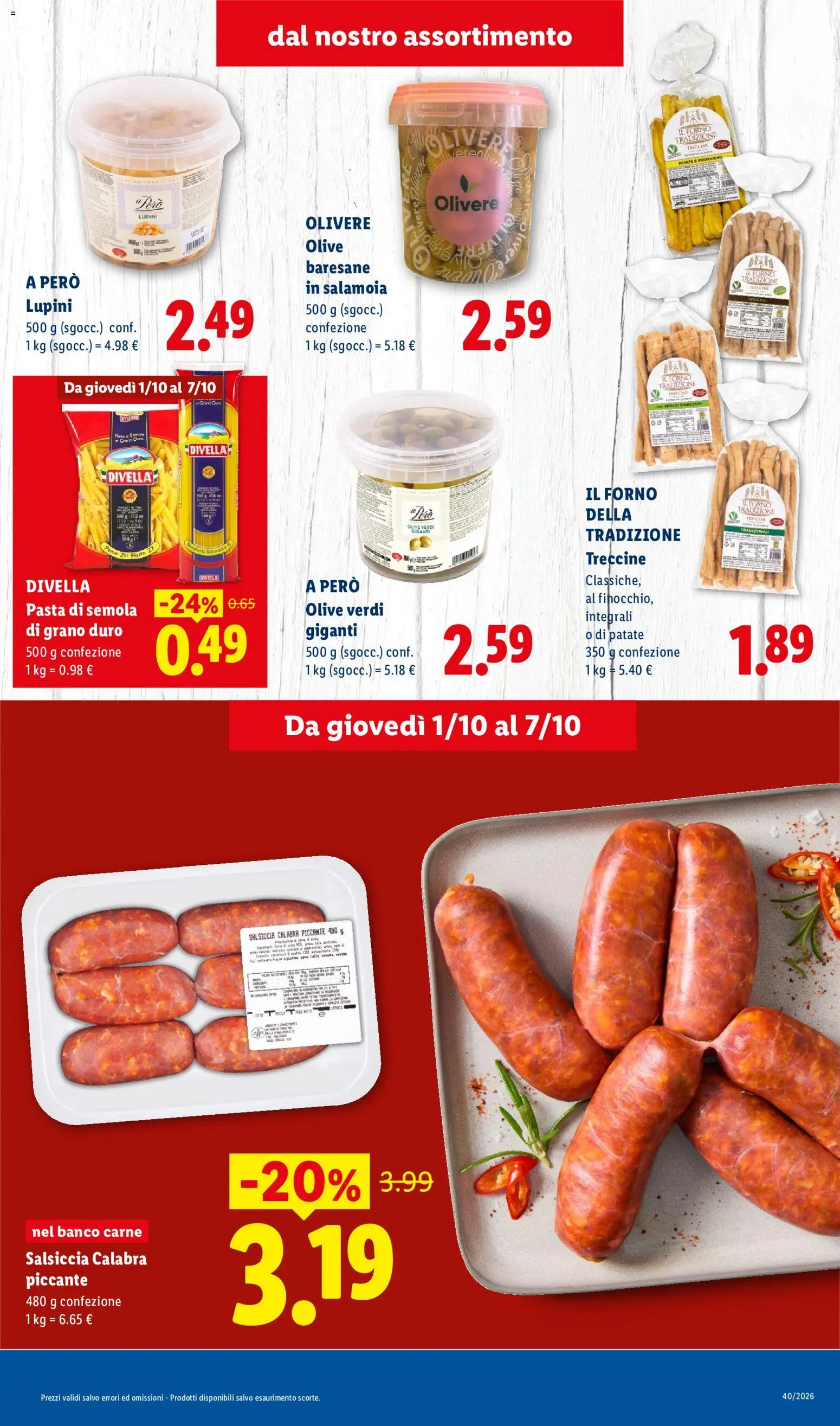 Volantino Lidl del 01/10/2026 | Pagina: 3 | Prodotti: Rosmarino, Divella, Pasta, Carne