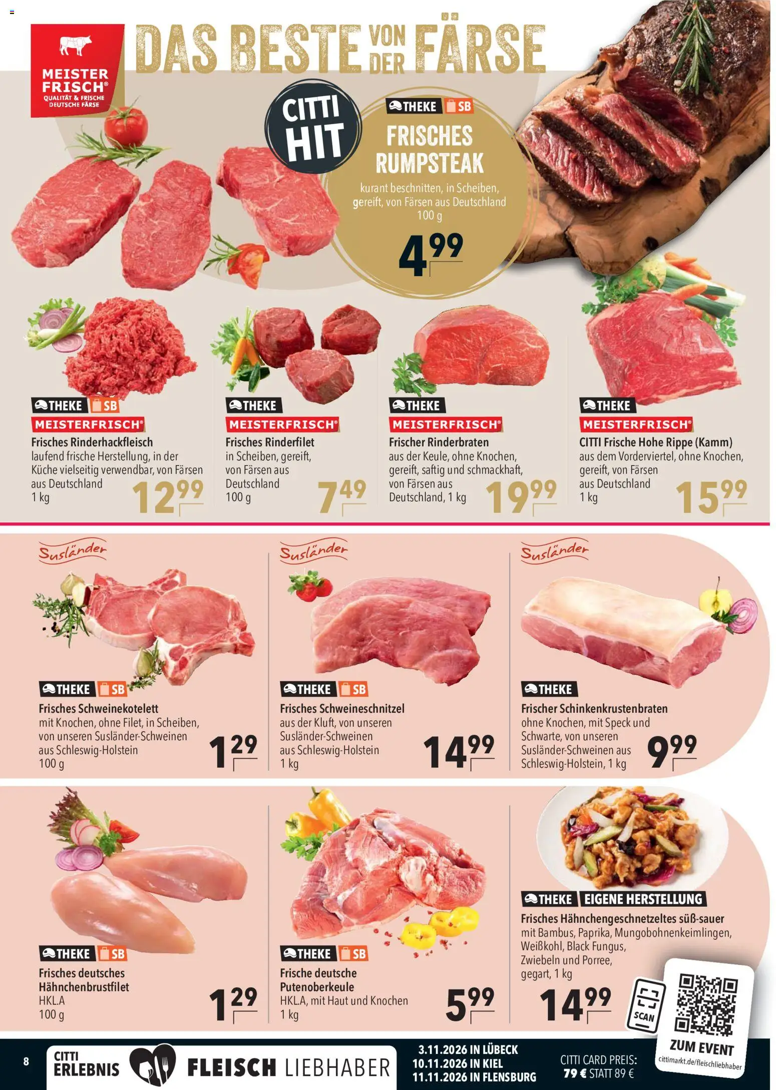 CITTI Markt Prospekt – gültig ab 23.09.2026 | Seite: 8 | Produkte: Rinderbraten, Rumpsteak, Rinderfilet, Zwiebeln