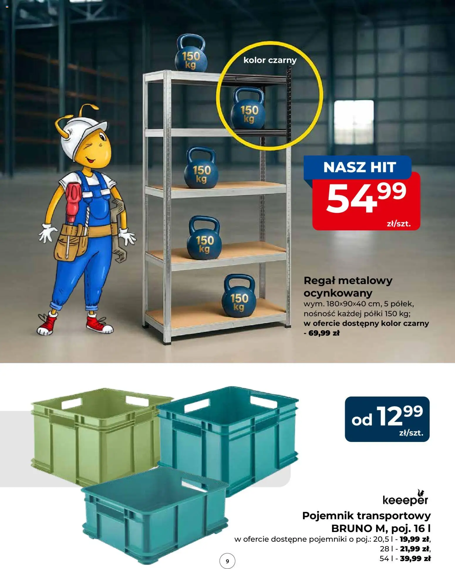 Mrówka gazetka od 06.08.2026 | Strona: 9 | Produkty: Regał metalowy, Regał
