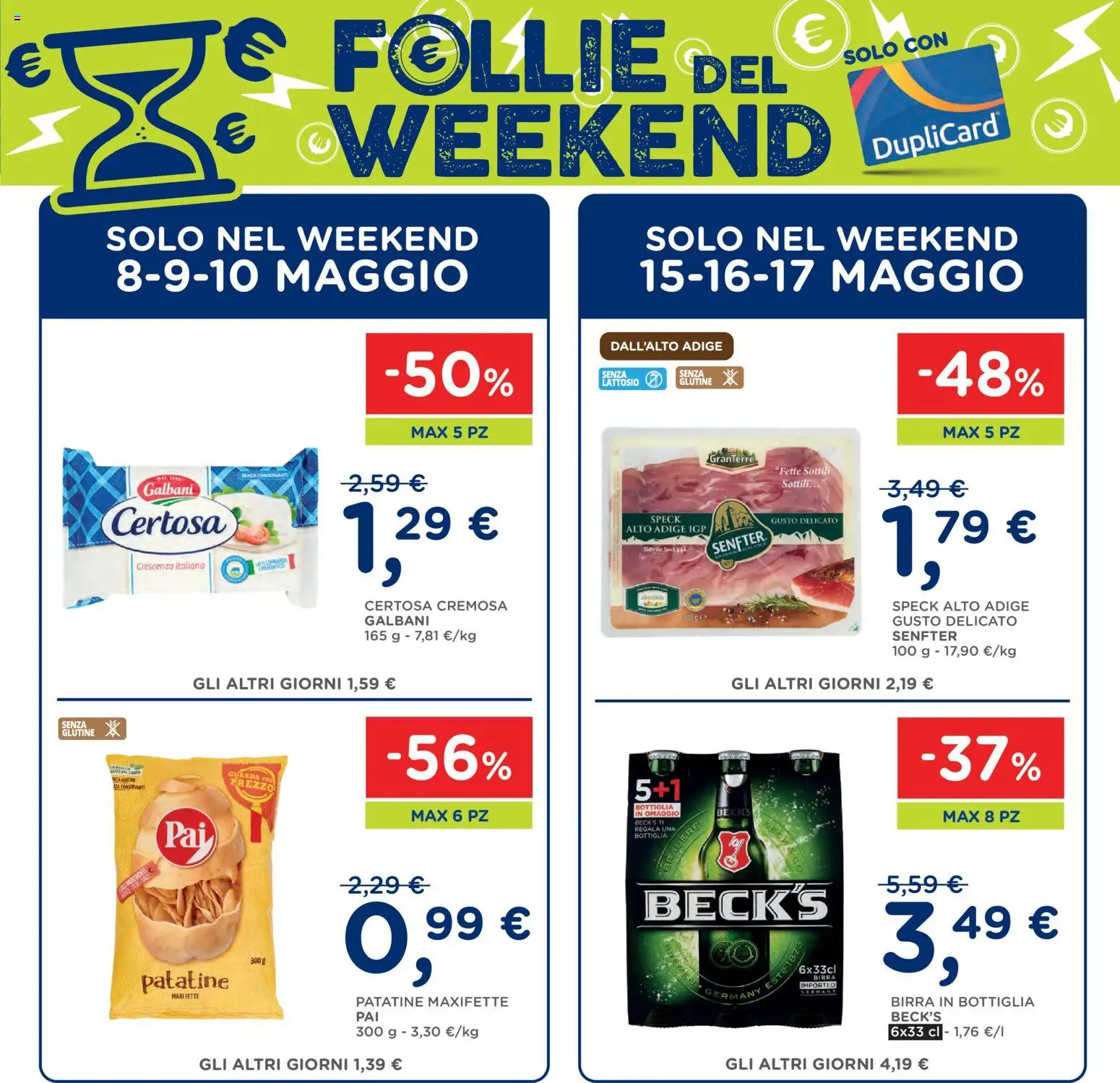 Volantino Poli del 06.05.2026 | Pagina: 9 | Prodotti: Speck, Birra, Crescenza, Bottiglia