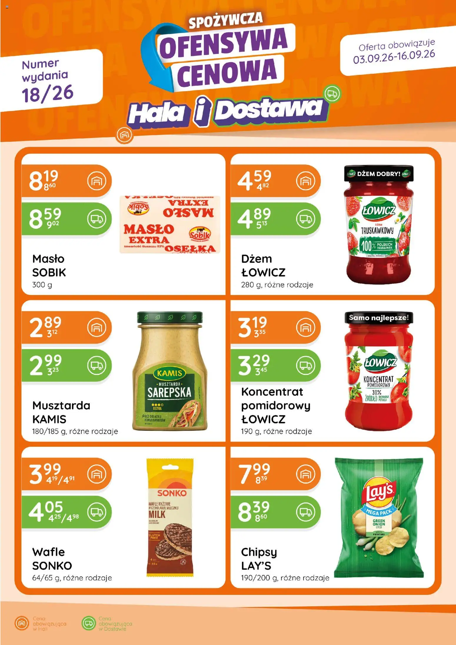 Eurocash gazetka - Ofensywa Spożywcza od 03.09.2026 | Strona: 1 | Produkty: Chipsy, Osełka, Koncentrat pomidorowy, Por