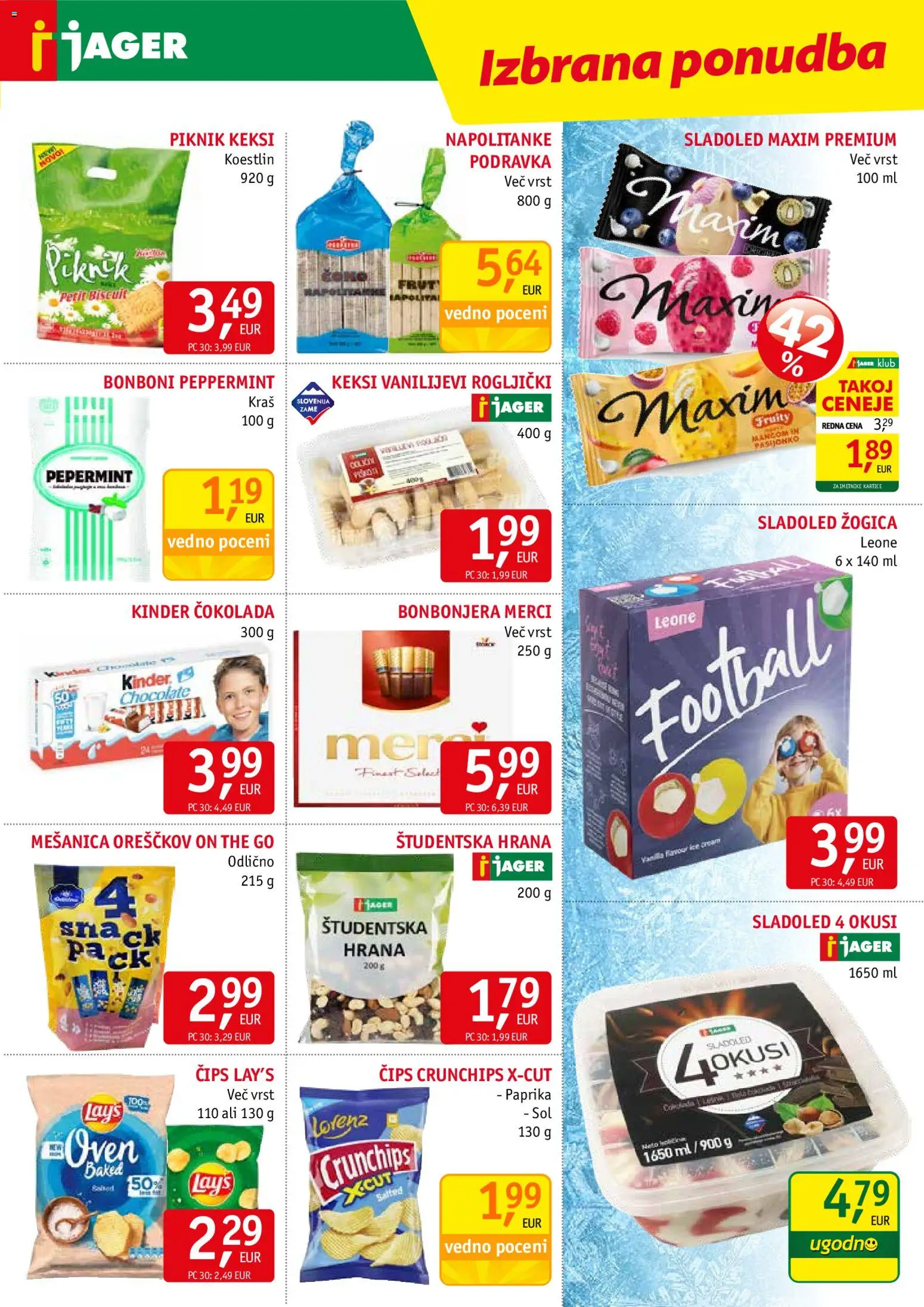 Novi Jager katalog ponudbe – veljaven od 10.06.2026 | Stran: 11 | Izdelki: Paprika, Rogljički, Cips, Sladoled