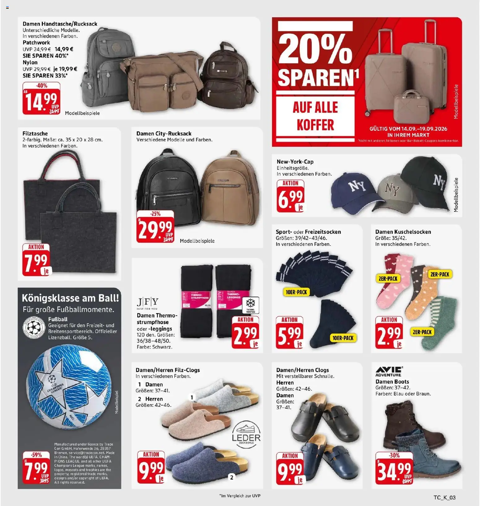 Marktkauf Prospekt Heidenheim (ab 14.09.2026) » Angebote online | Seite: 35 | Produkte: Fußball, Leggings, Koffer, Strumpfhose