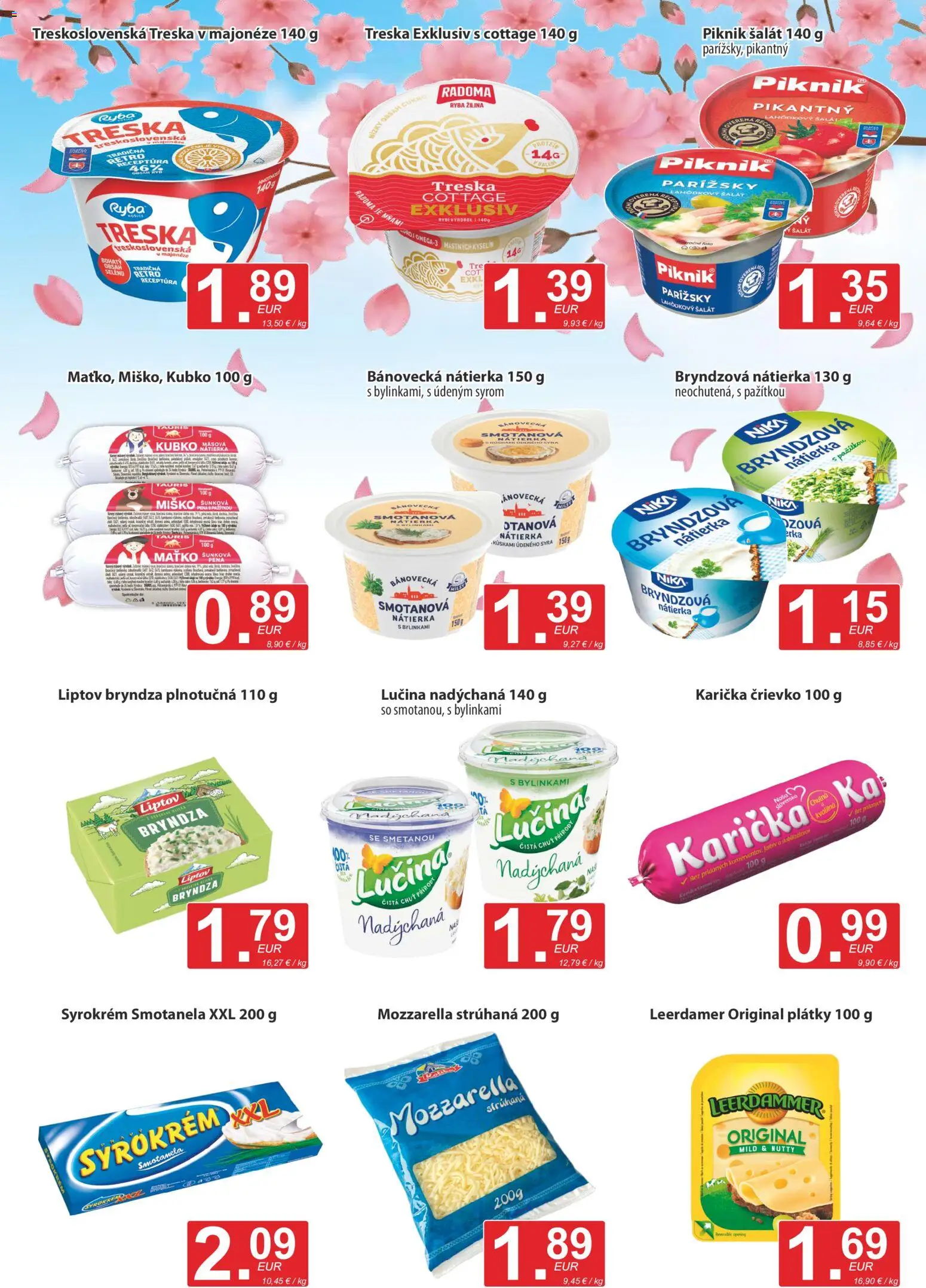 Nové CBA Verex akcie – leták je platný od 21.05.2026 | Strana: 5 | Produkty: Mozzarella, Bryndza, Ryba, Šalát