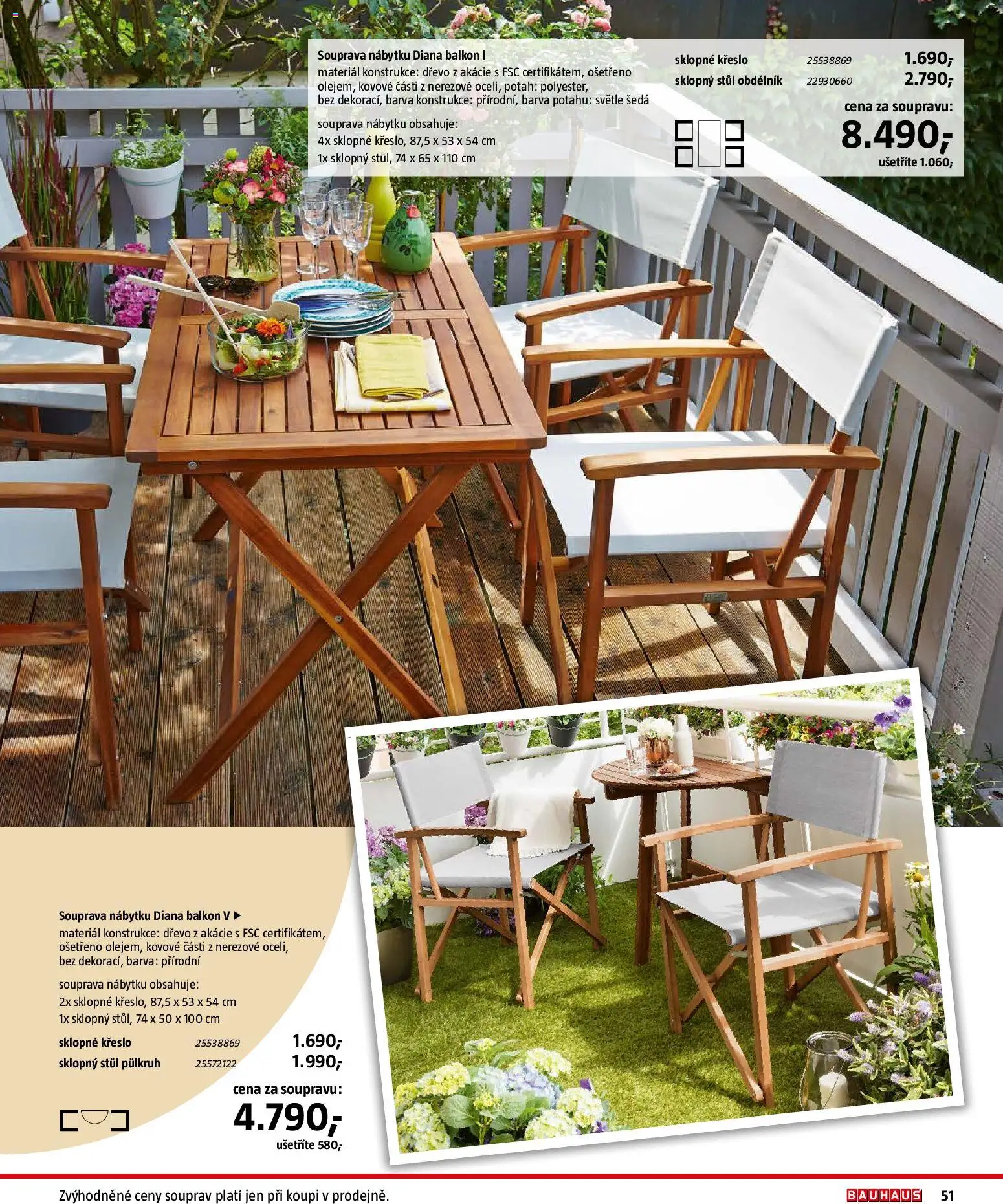 Bauhaus katalog Záhradní nábytek od 08.04.2026 | Strana: 51 | Produkty: Křeslo, Stůl