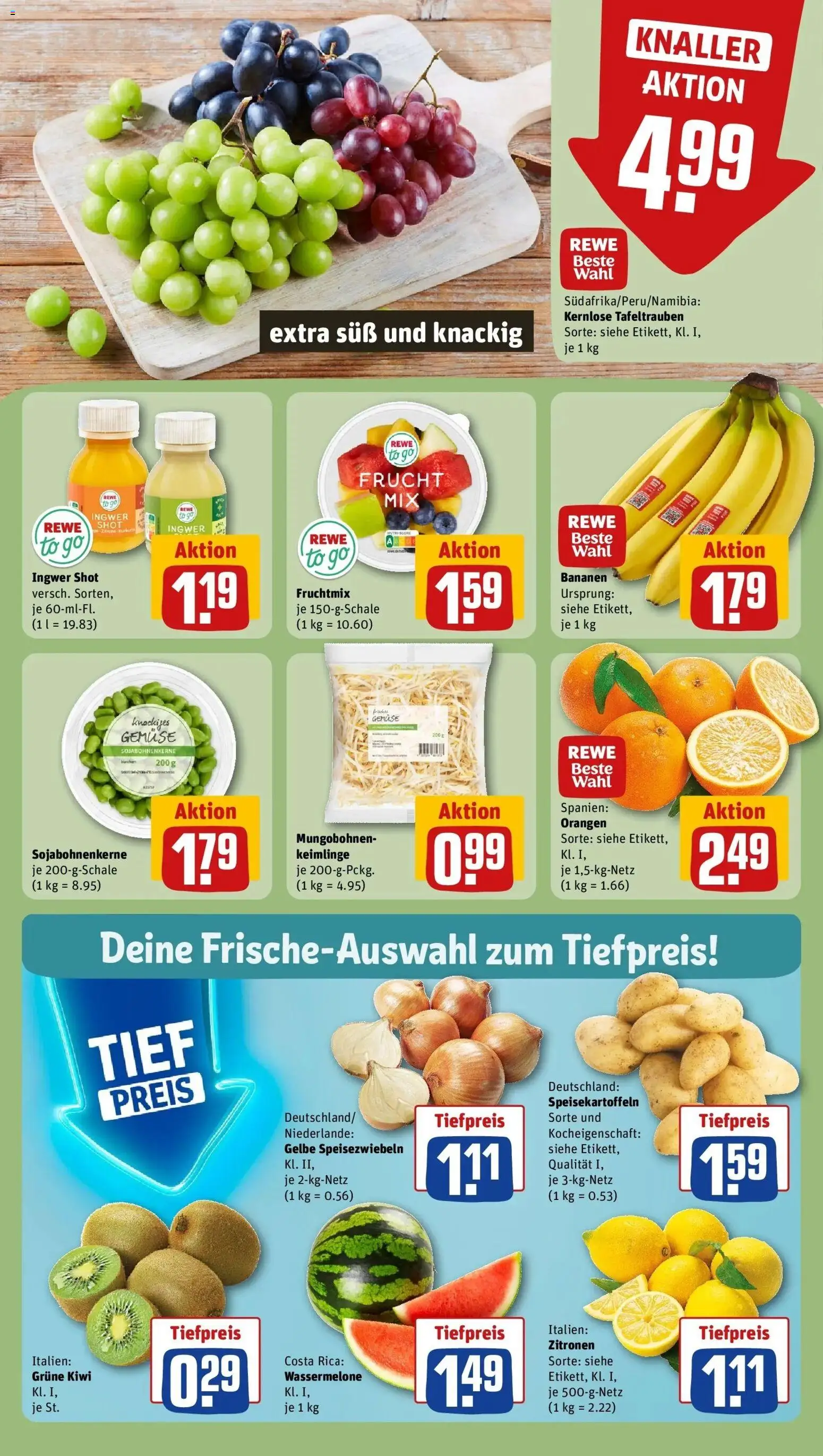 Rewe Prospekt Neunburg Vorm Wald	 – gültig ab 15.03.2026 | Seite: 8 | Produkte: Orangen, Gemüse, Wassermelone, Kiwi