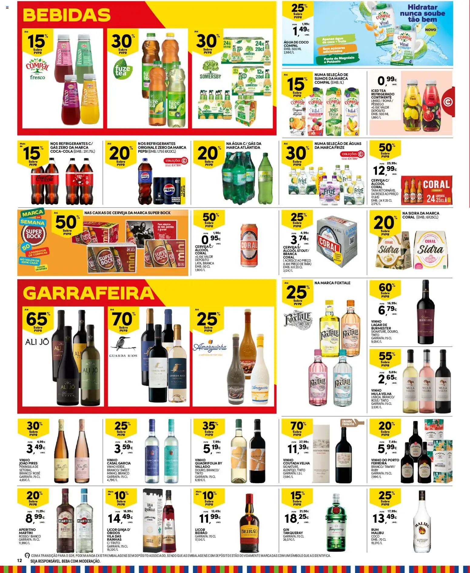 Continente Madeira │ válido de 16.06.2026 | Página: 12 | Produtos: Super bock, Rum, Licor, Cerveja