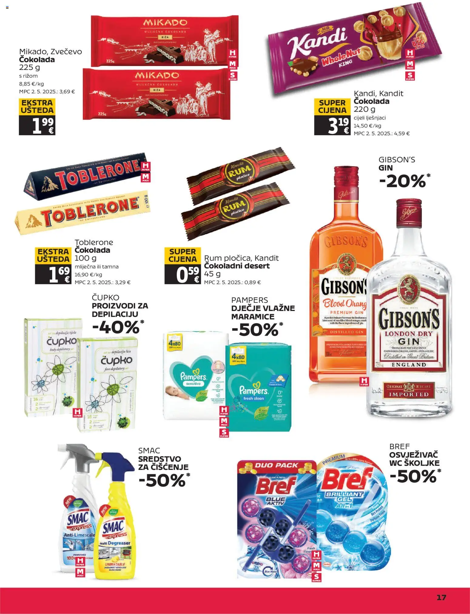 Tommy katalog | vrijedi od 18.06.2026 | Stranica: 17 | Proizvodi: Gin, Čokolada, Rum, Pampers