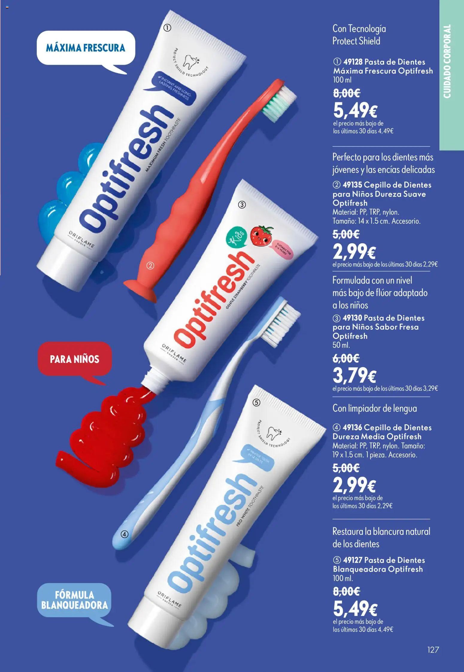 Oriflame - Catálogo Campaña 11 │ válido desde el 05/08/2026 | Página: 127 | Productos: Cepillo, Cepillo de dientes, Pasta, Δαμάσκηνο
