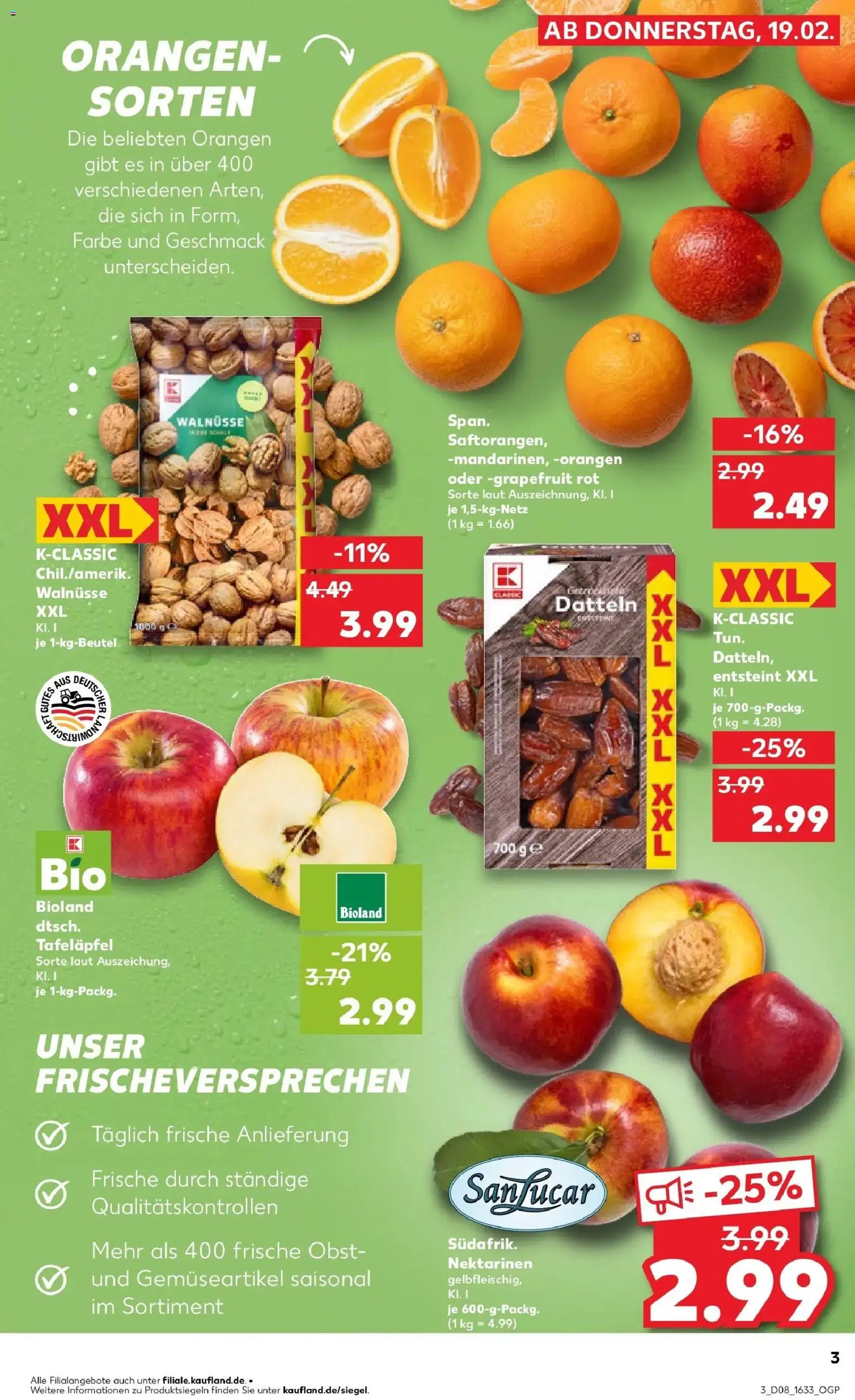 Kaufland prospekt Calw	 – gültig ab 19.02.2026 | Seite: 11 | Produkte: Walnüsse, Nektarinen, Orangen, Obst