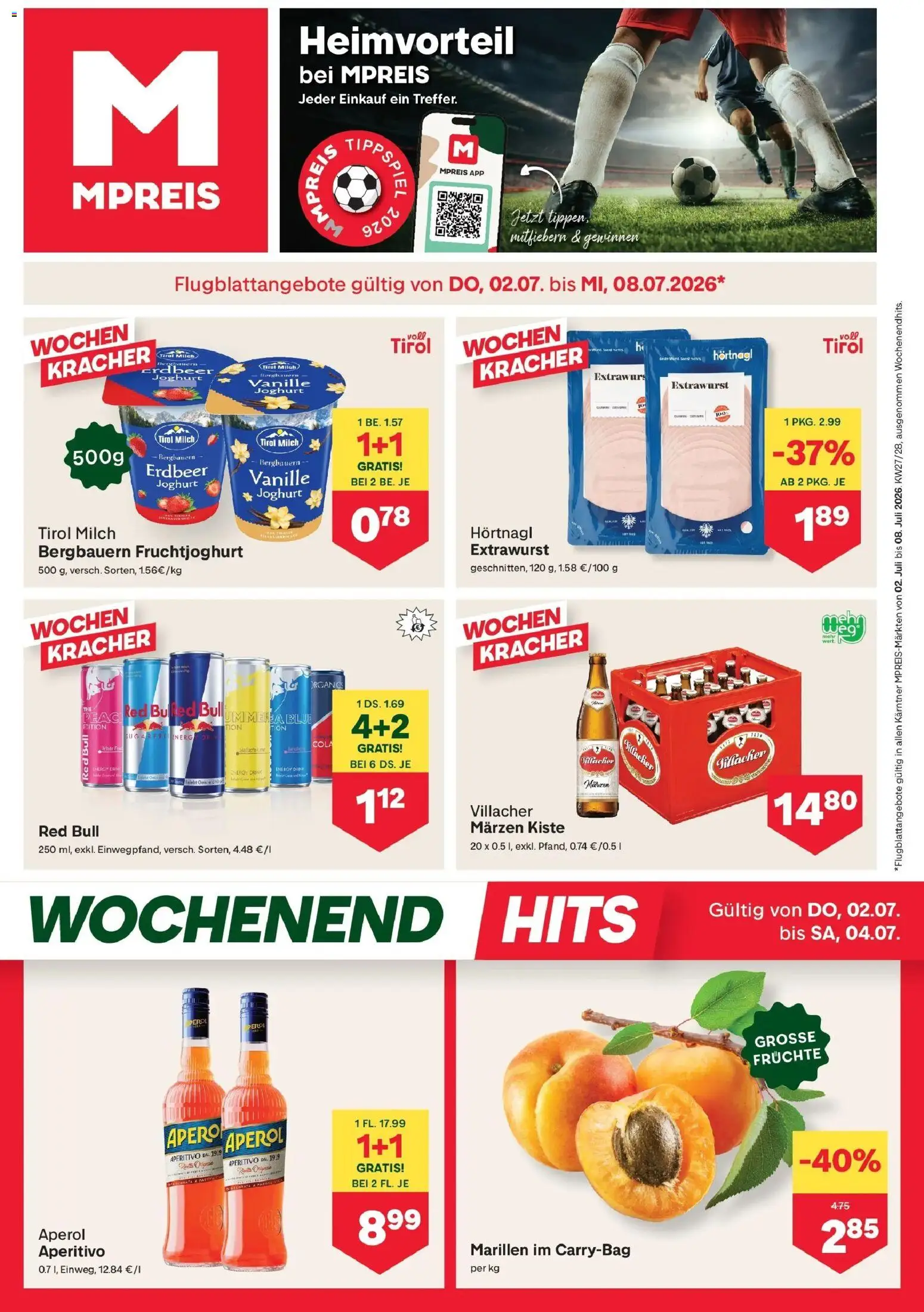 MPREIS Velden gültig ab 02.07.2026 | Seite: 1 | Produkte: Milch, Joghurt