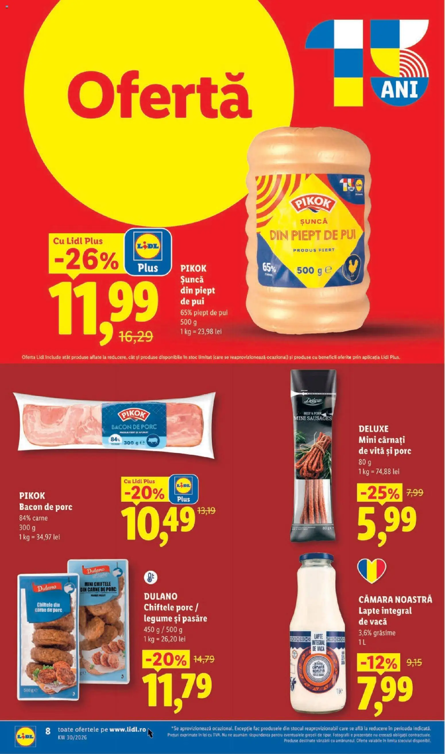 Noul catalog Lidl – valabil de la 20.07.2026 | Pagină: 8 | Produse: Pui, Legume, Plus, Cârnați