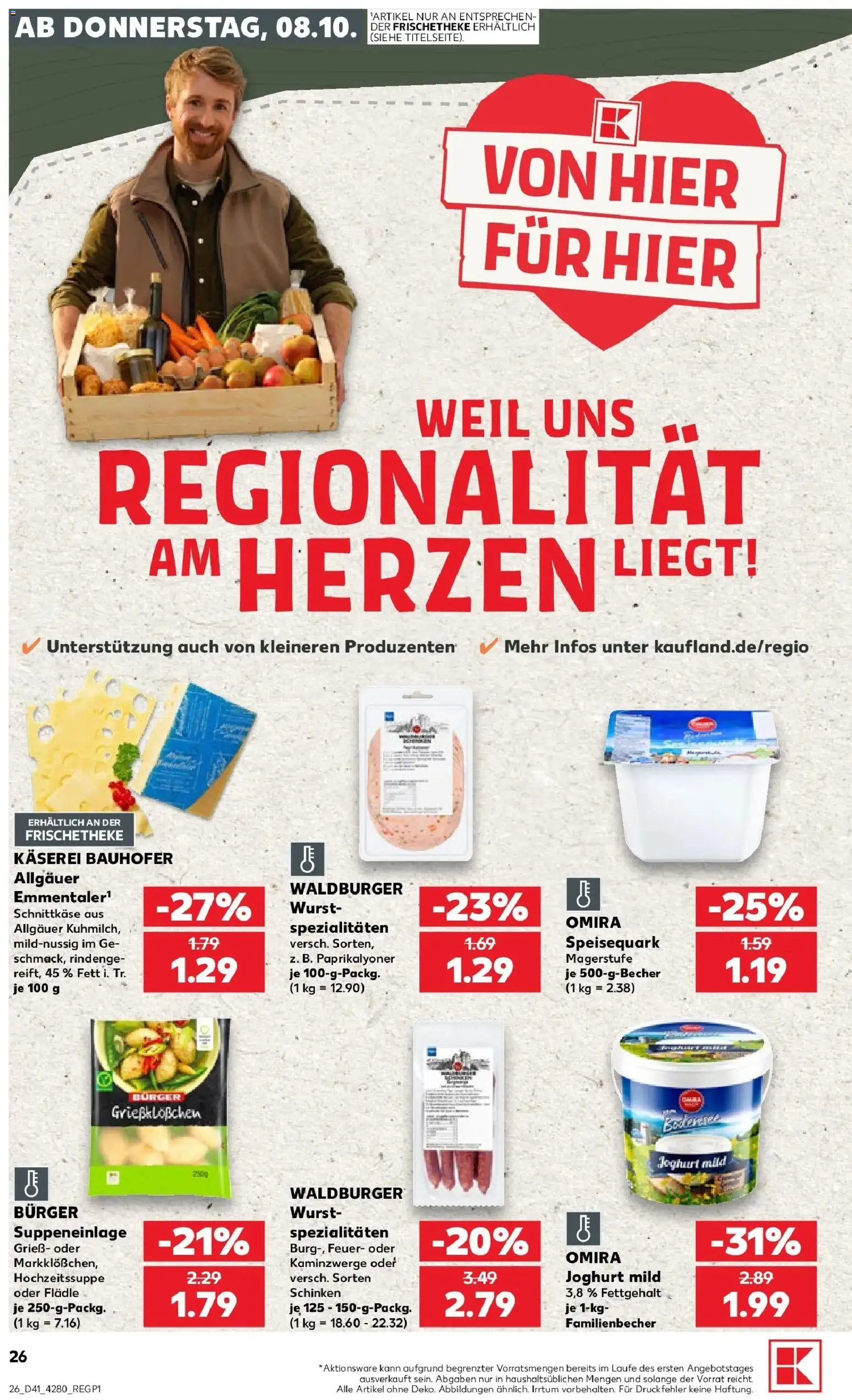 Prospekt Kaufland ab 08.10.2026 » Angebote Online zum Blättern | Seite: 26 | Produkte: Spezialitäten, Wurst, Schinken, Speisequark