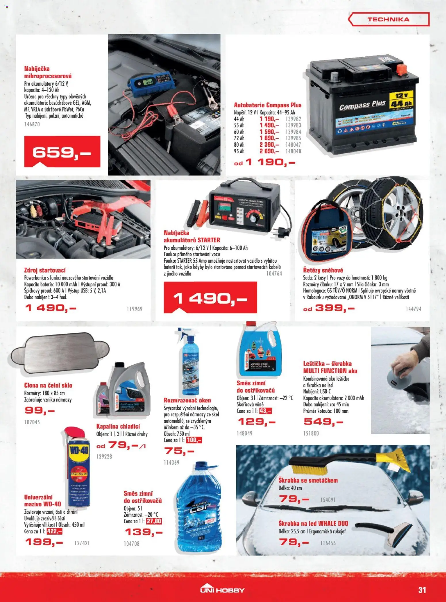 Uni Hobby leták od 29.10.2026 | Strana: 31 | Produkty: Leštička, Autobaterie, Baterie, LED