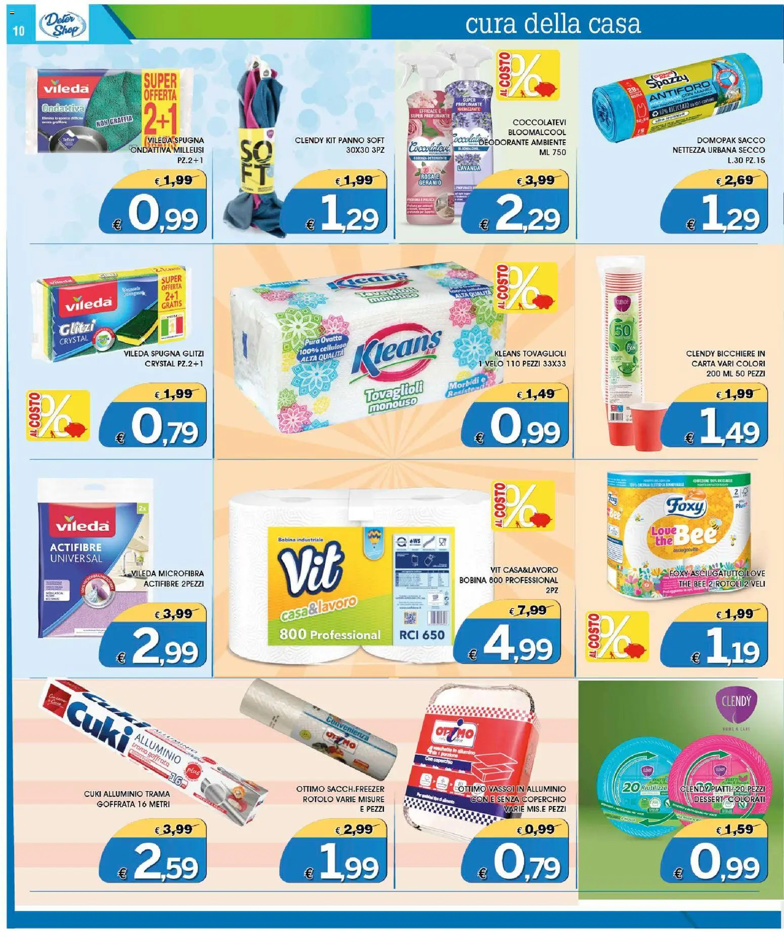 Volantino Deter Shop del 01.06.2026 | Pagina: 10 | Prodotti: Detergente, The, Asciugatutto, Alluminio