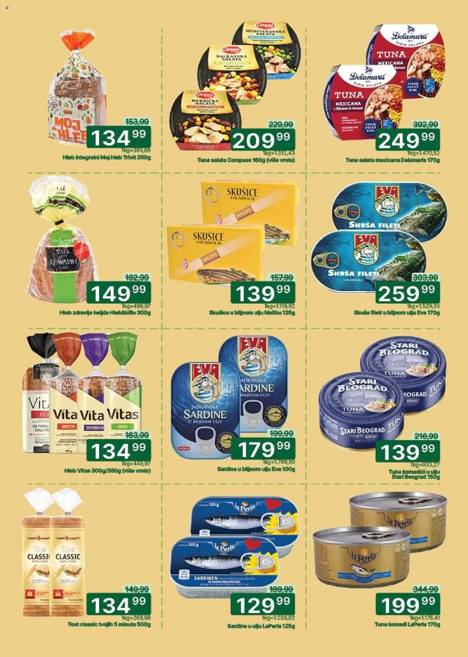 Univerexport katalog - važi od 27.04.2026 | Strana: 10 | Proizvode: Salata, Skuša, Heljda, Hleb