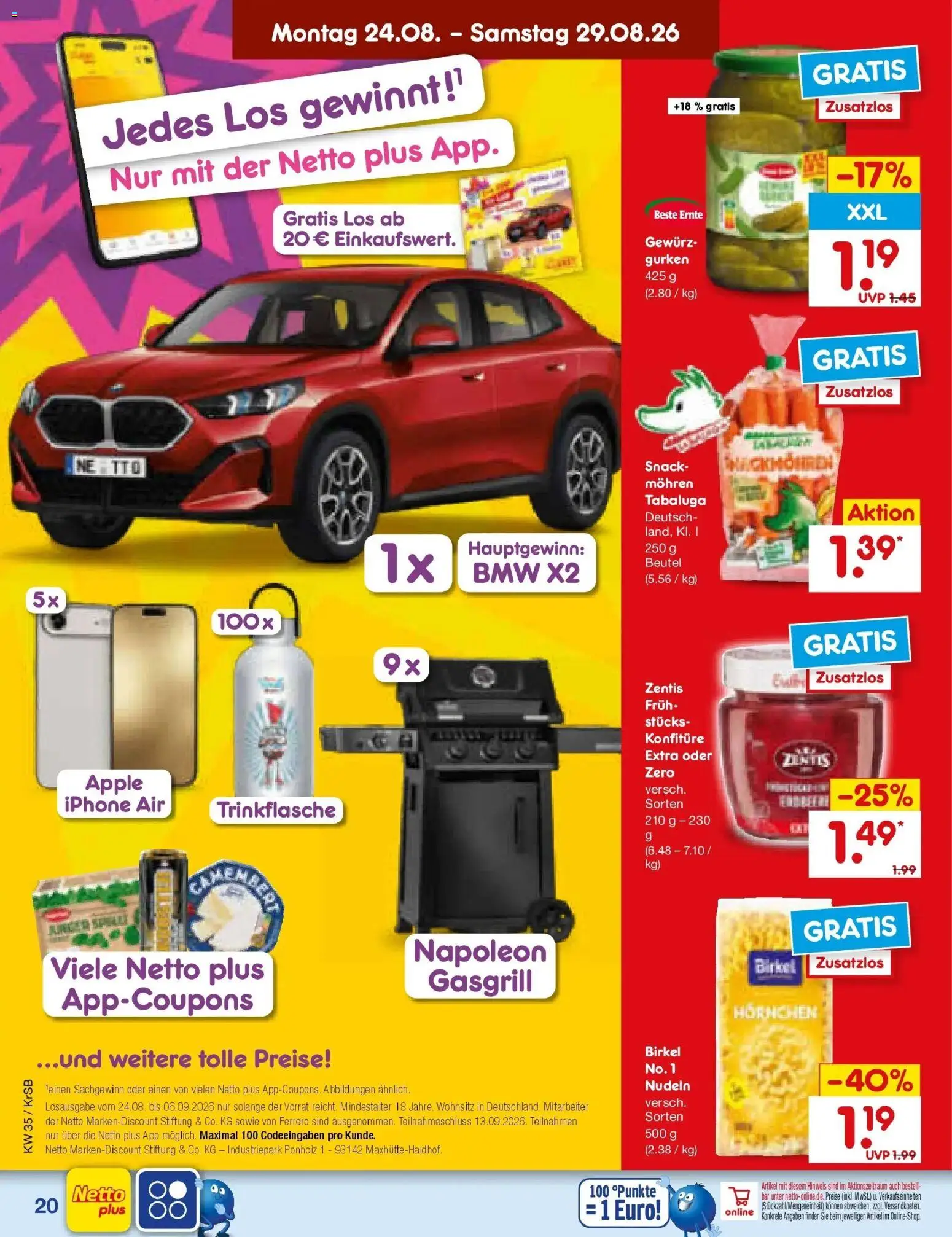 Netto Marken-Discount Prospekt Baesweiler – gültig ab 24.08.2026 | Seite: 30 | Produkte: Iphone, Apple, Mohren, Gurken