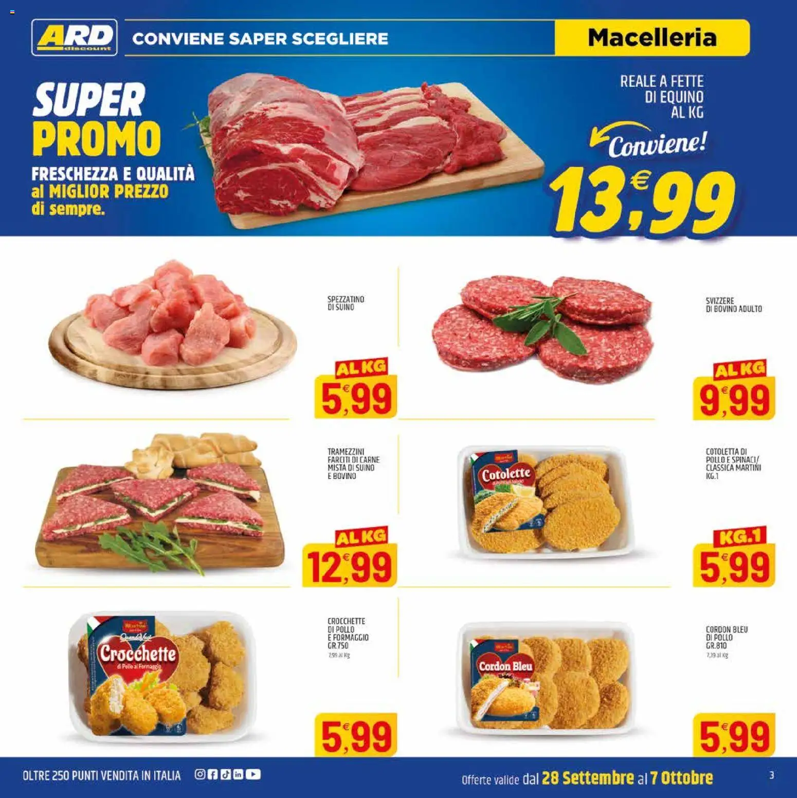 Volantino ARD Discount del 28/09/2026 | Pagina: 3 | Prodotti: Bovino, Pollo, Suino, Carne