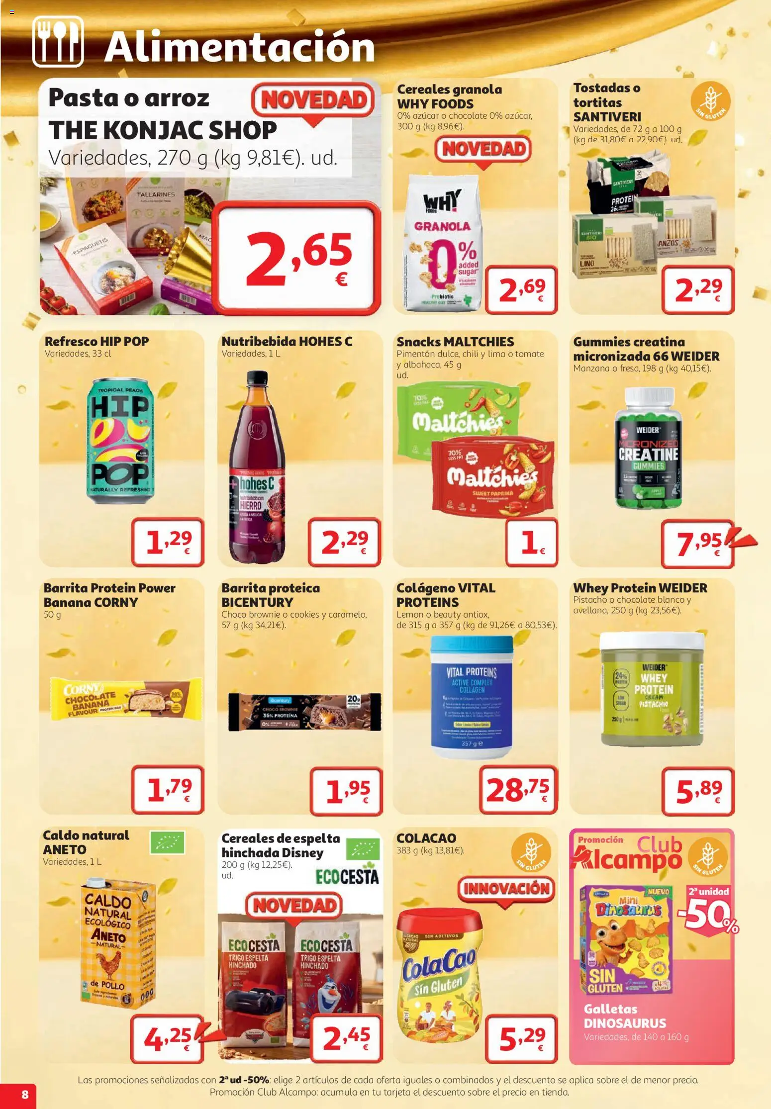 Alcampo folleto Cuenca │ válido desde el 22/10/2026 | Página: 8 | Productos: Tostadas, Chocolate blanco, Cereales, Manzana