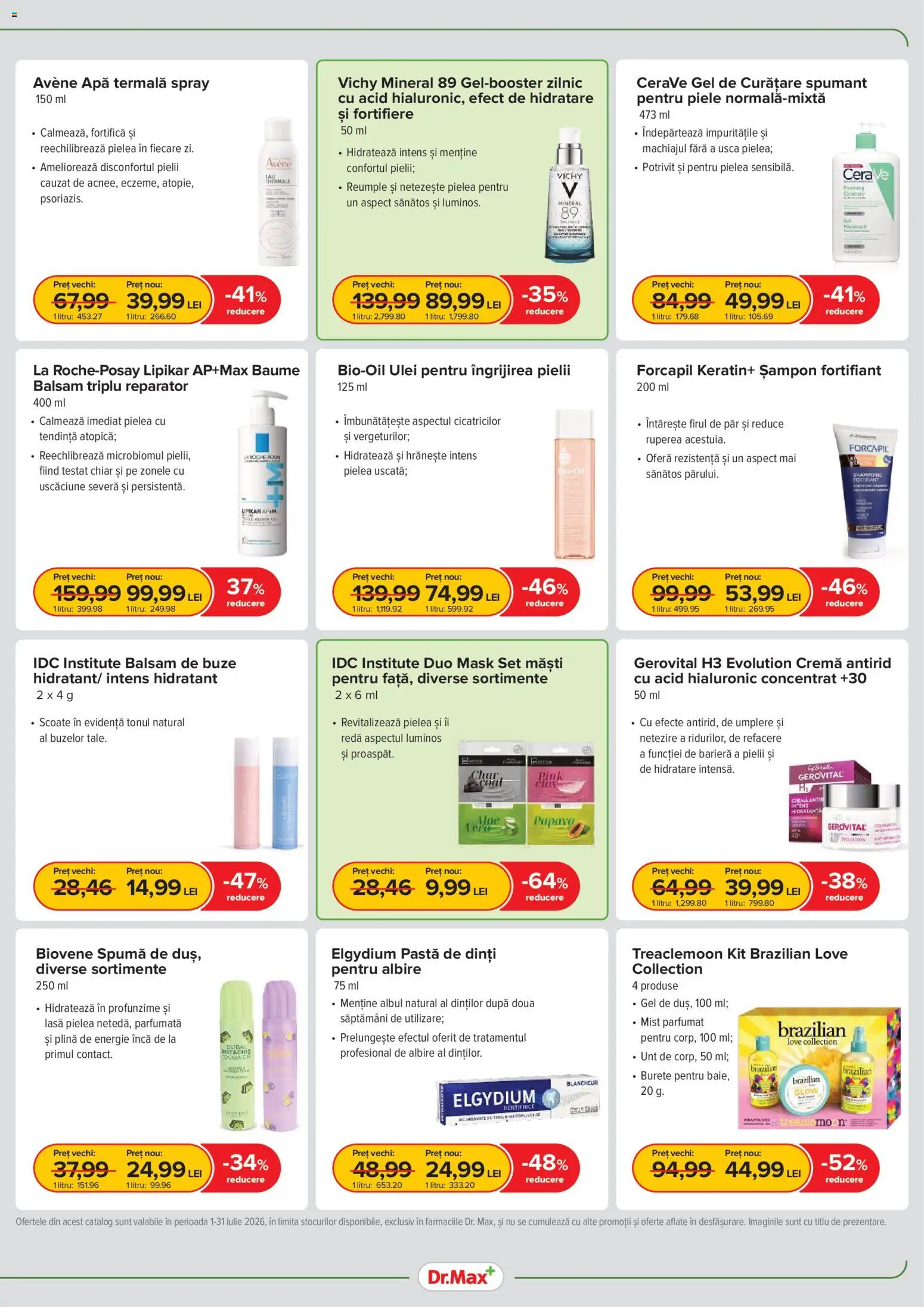 Noul catalog Dr.Max – valabil de la 01.07.2026 | Pagină: 7 | Produse: Gel de curățare, Burete, Pastă de dinți, Apă
