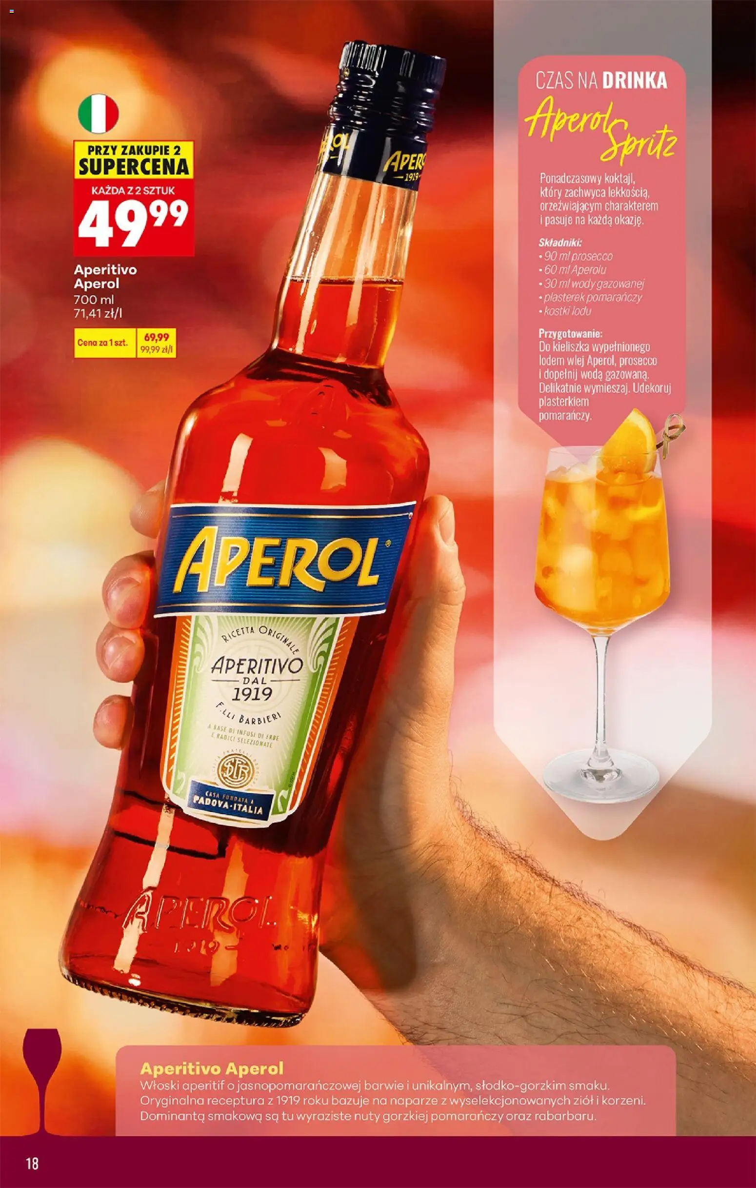 Biedronka gazetka - Czas na toast od 15.06.2026 | Strona: 20 | Produkty: Aperol, Prosecco, Woda